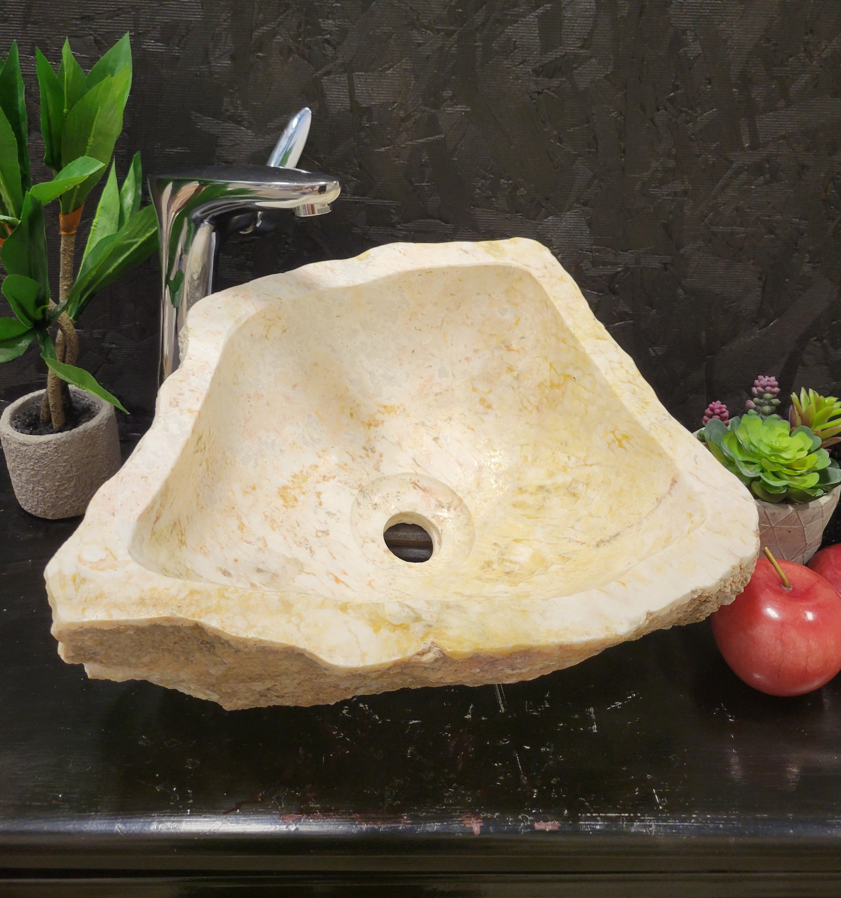 S2_06 Onyx White Stone Vessel Bathroom Sink