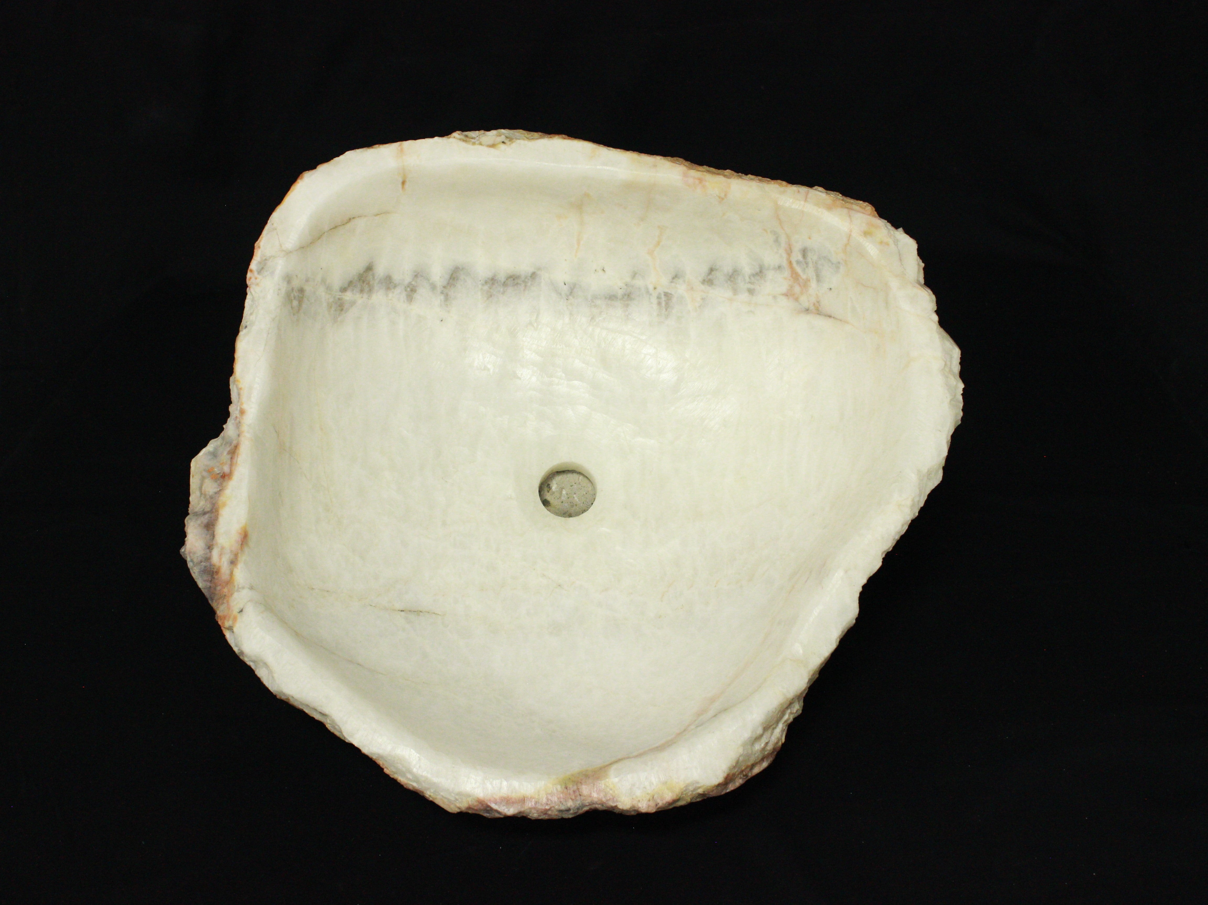 NEW Round Rustic Onyx Chiseled Vessel Bathroom Sink