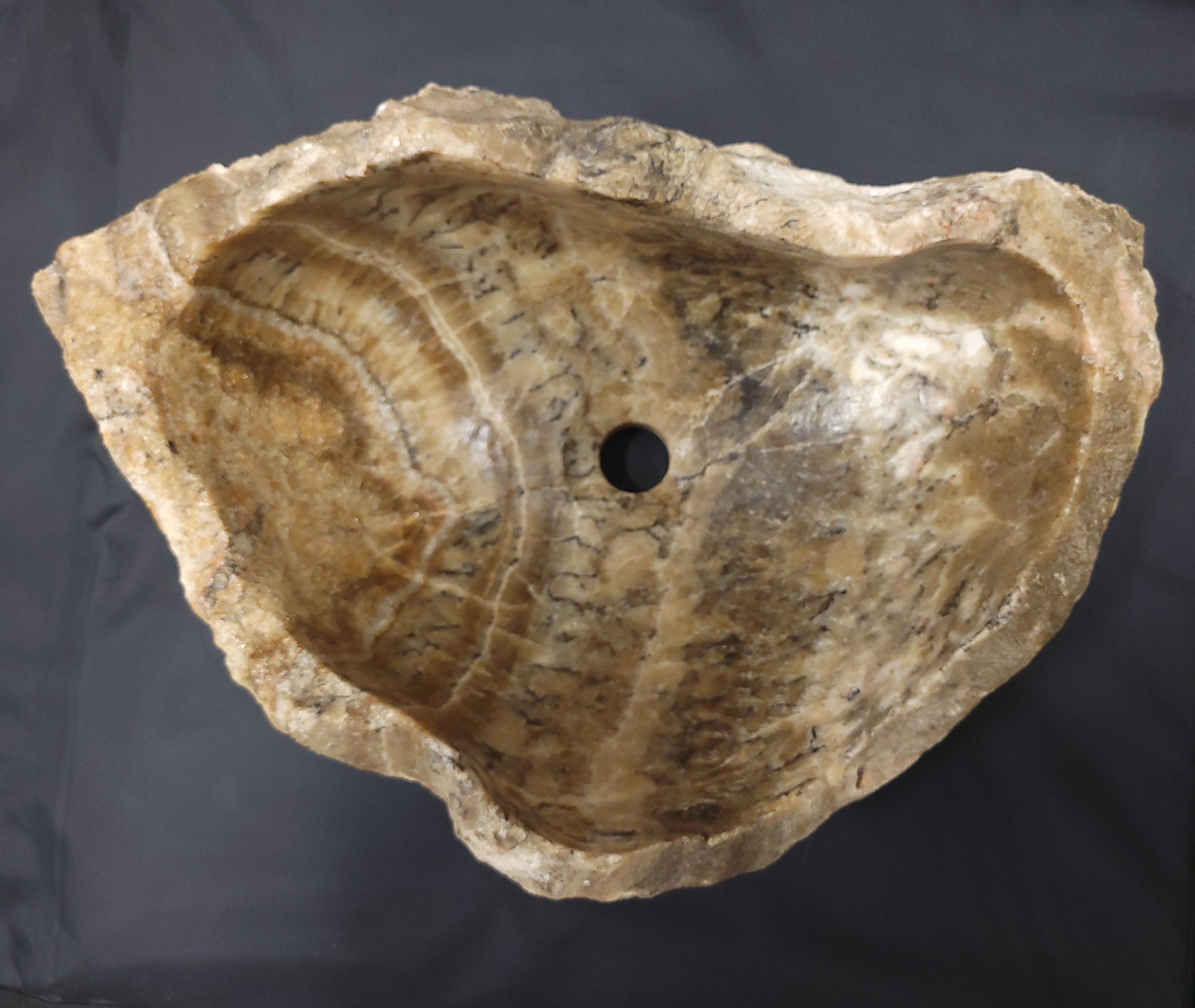 S2_11 Brown Onyx Stone Vessel Sink