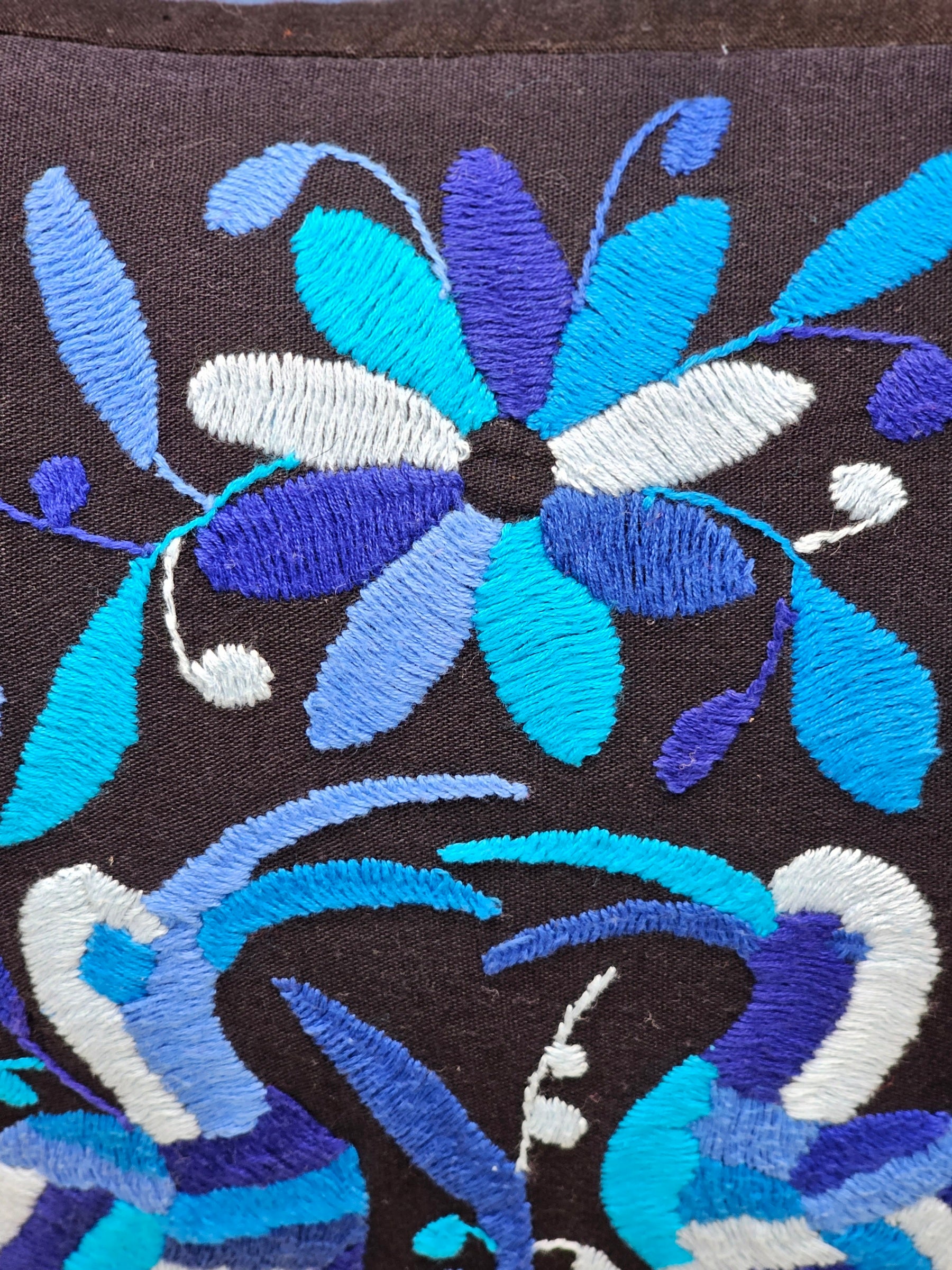 Tenango Pillow Cover, Hand Embroidered Otomi Art, Handmade Authentic Mexican Decor Home Pillow Covers