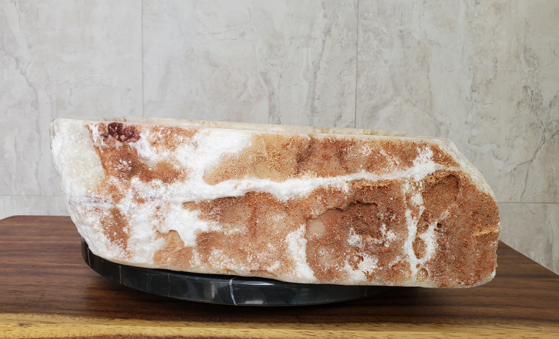 Brown and Beige Onyx Stone Vessel Bathroom Sink Onyx Sinks Onyx Sinks Sinks