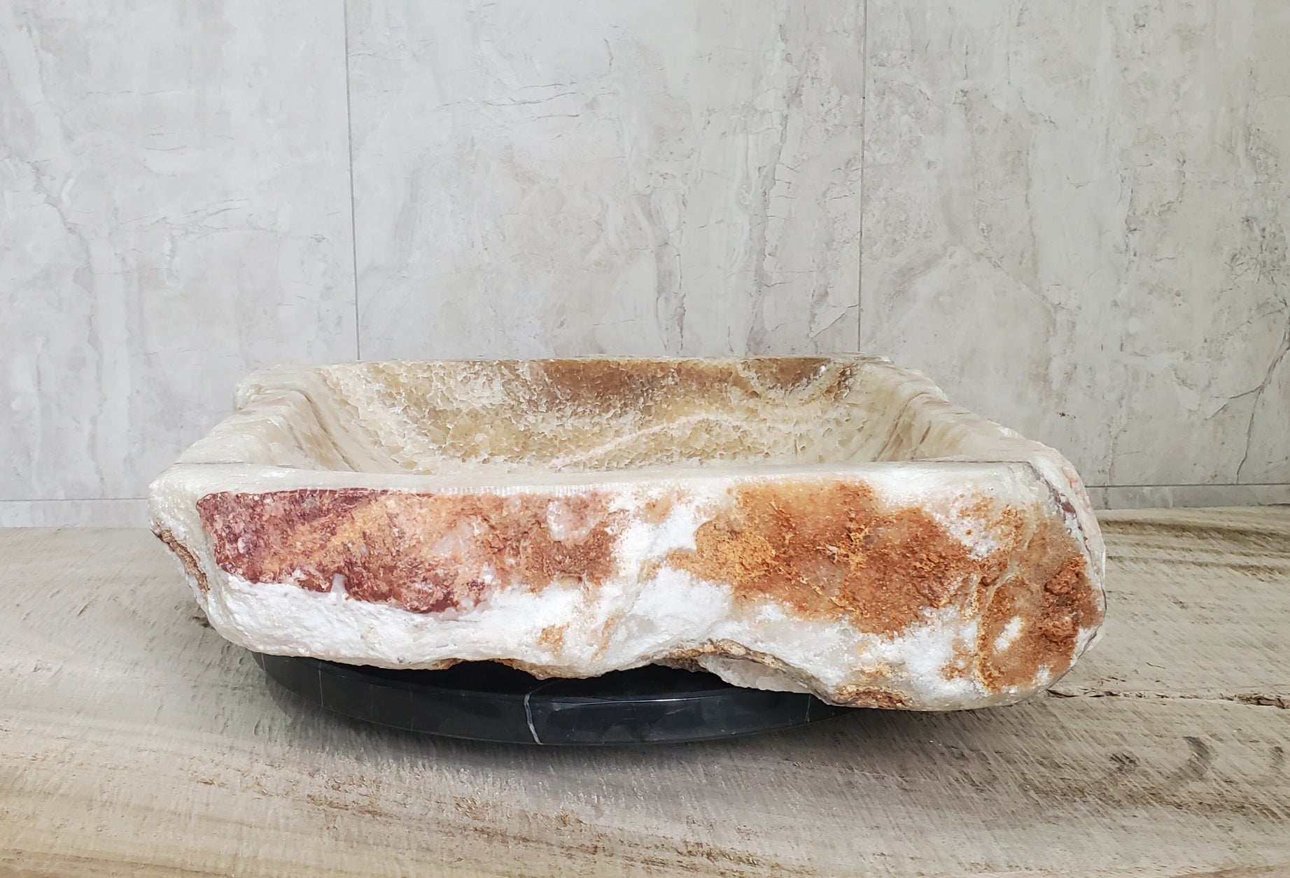 Brown and Beige Onyx Stone Vessel Bathroom Sink Onyx Sinks Onyx Sinks Sinks