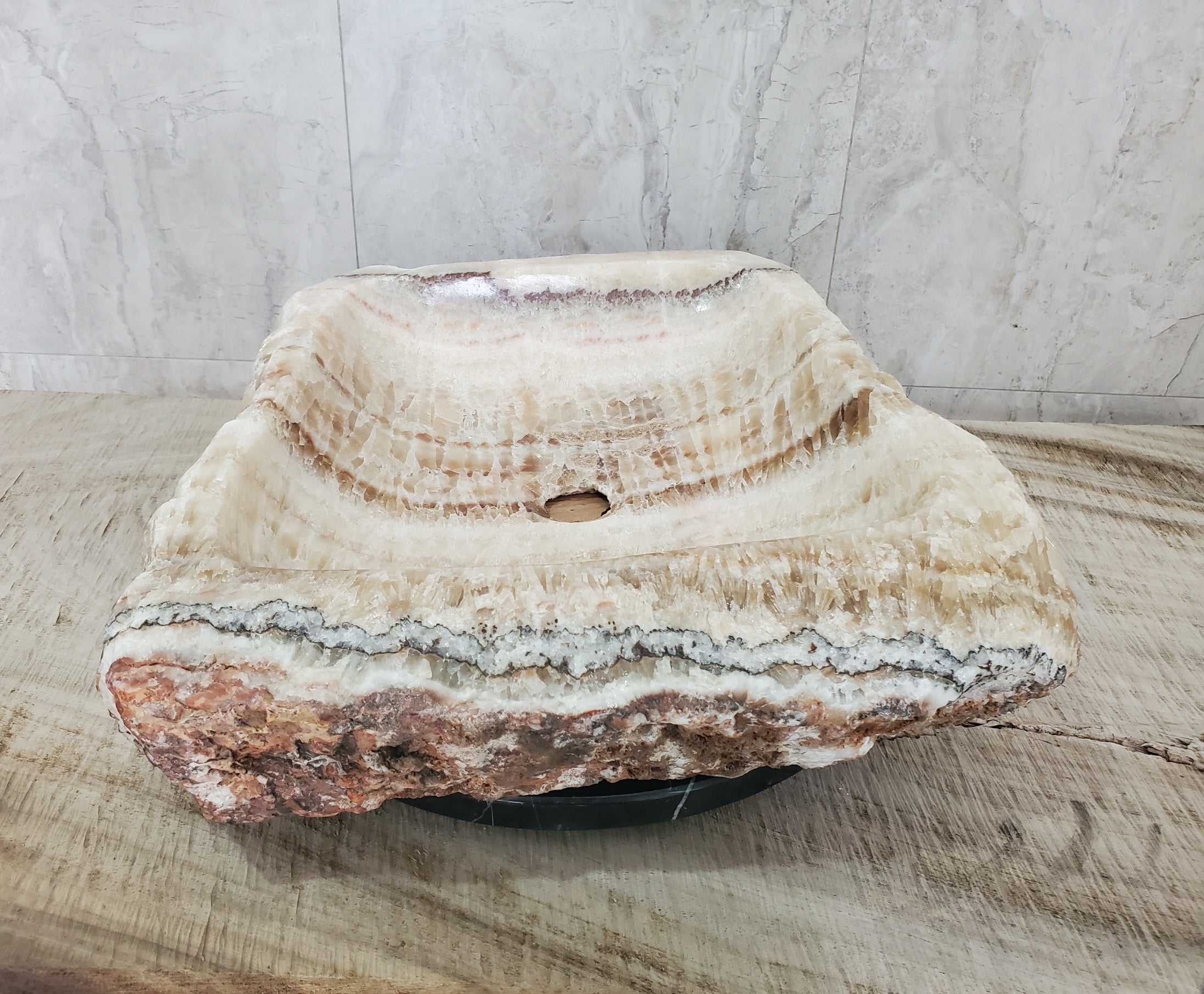 Brown and Beige Onyx Stone Vessel Bathroom Sink Onyx Sinks Onyx Sinks Sinks