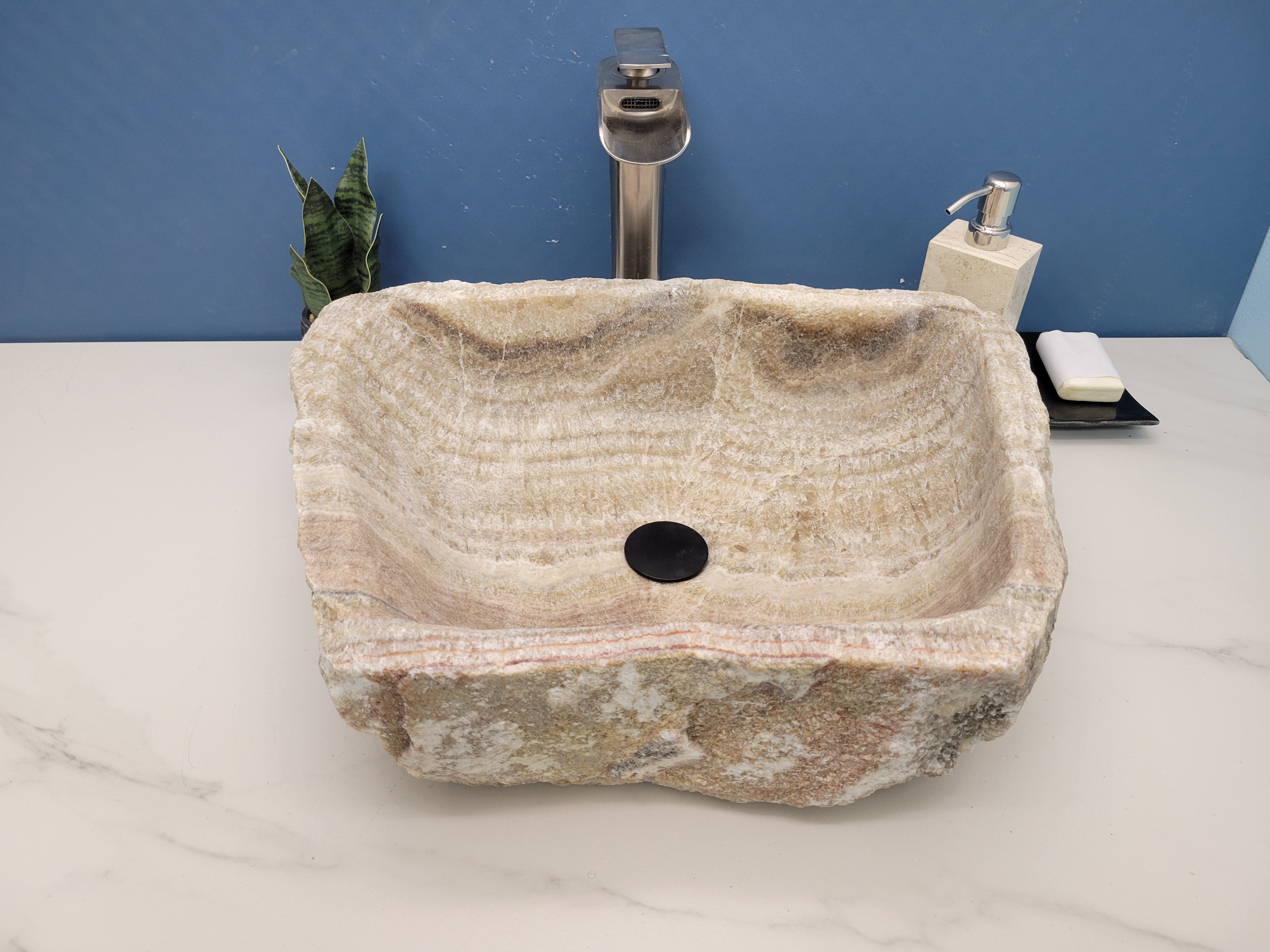 SET1022 Onyx Stone Vessel Bathroom Sink (Set of Two)