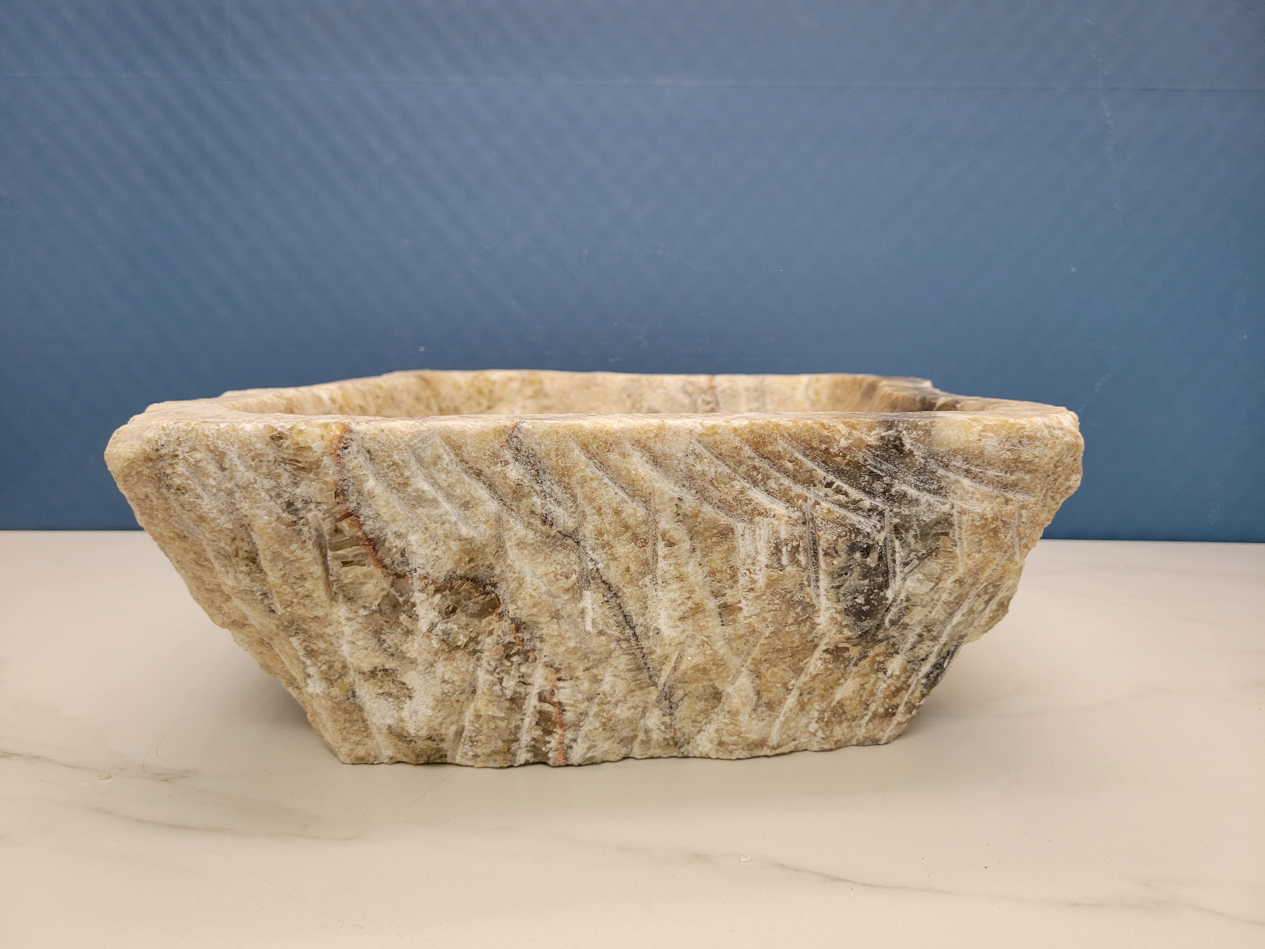 S15_15 Onyx Stone Vessel Bathroom Sink - 18.5 x 14.5 inch