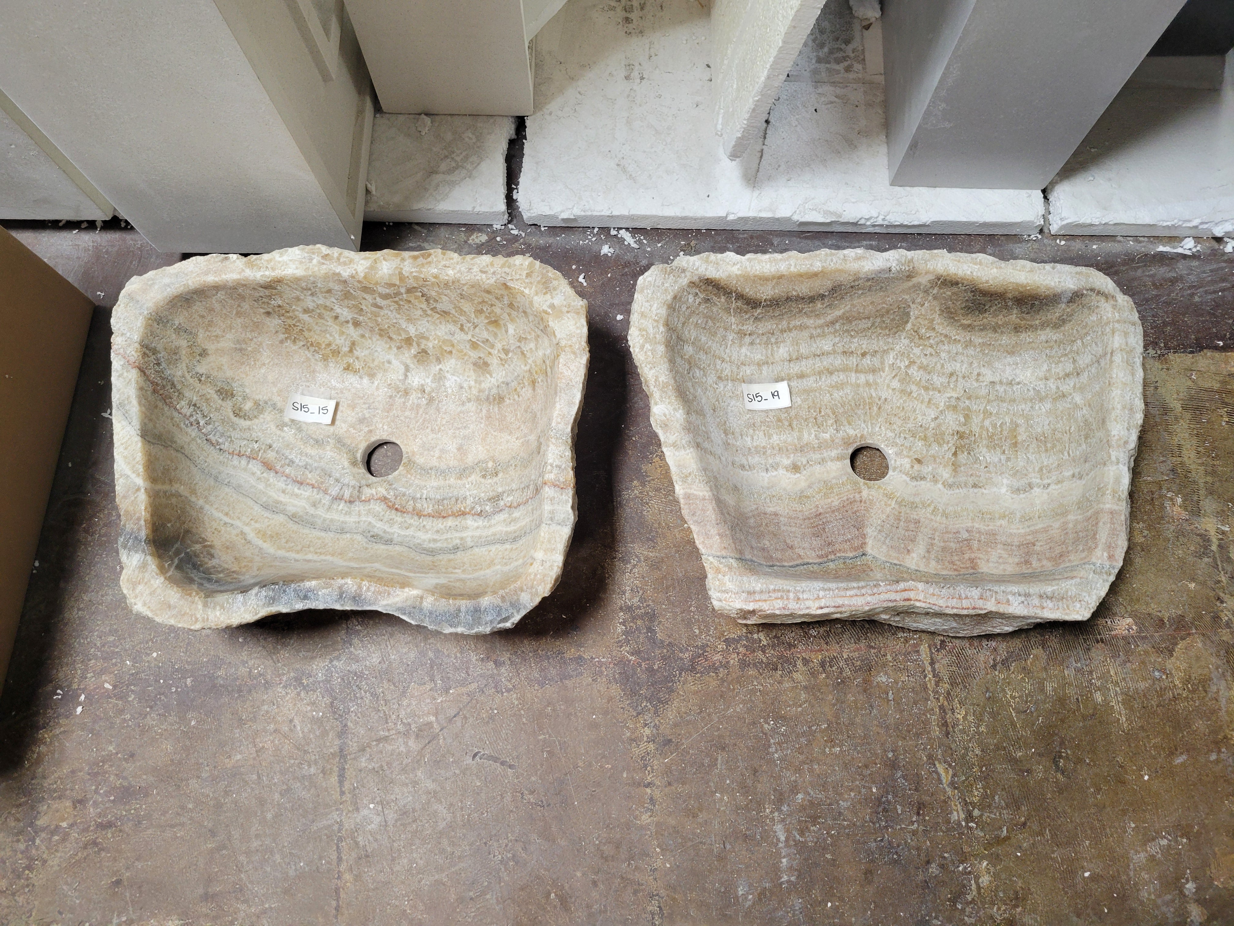 SET1022 Onyx Stone Vessel Bathroom Sink (Set of Two)