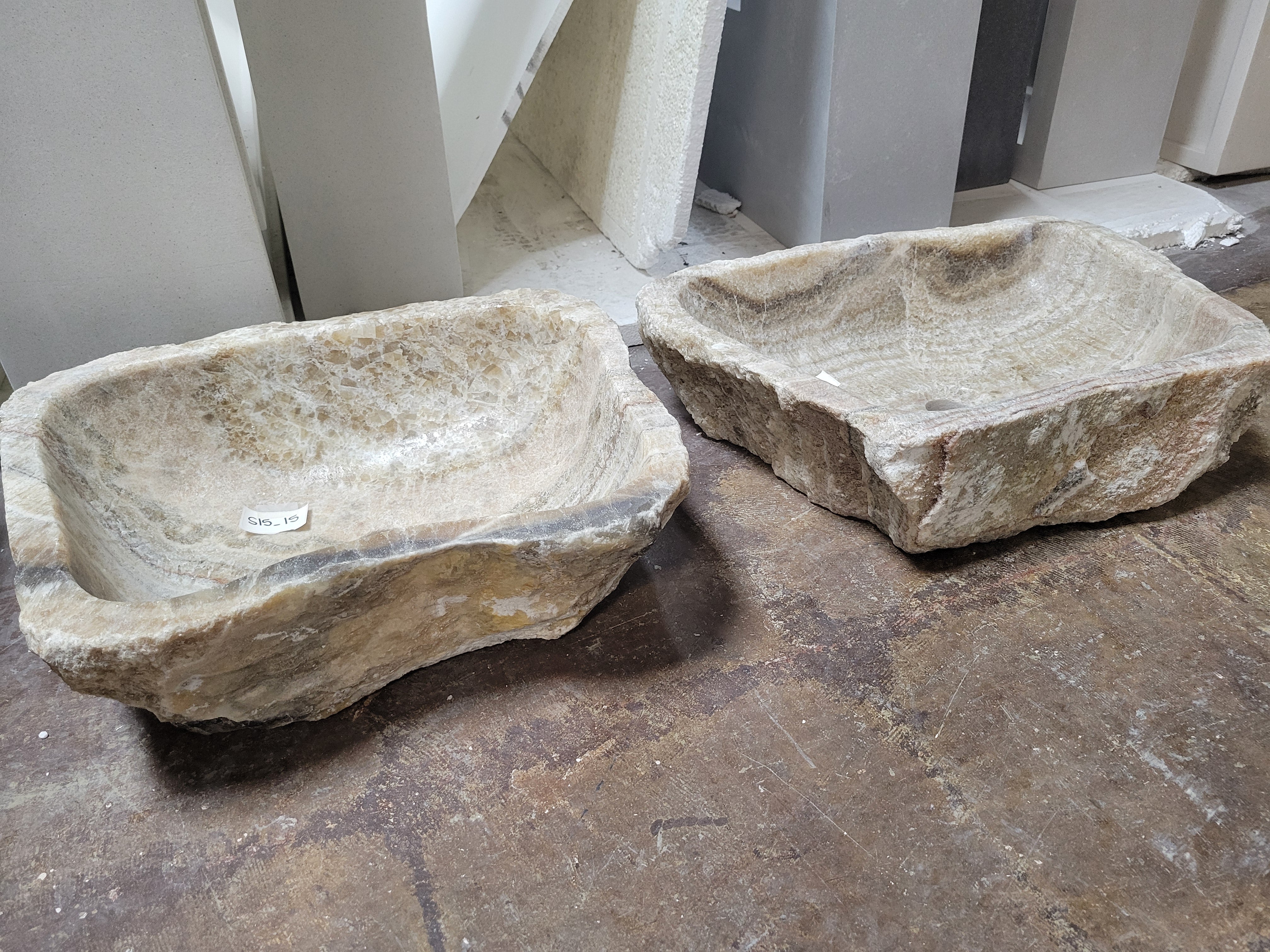 SET1022 Onyx Stone Vessel Bathroom Sink (Set of Two)