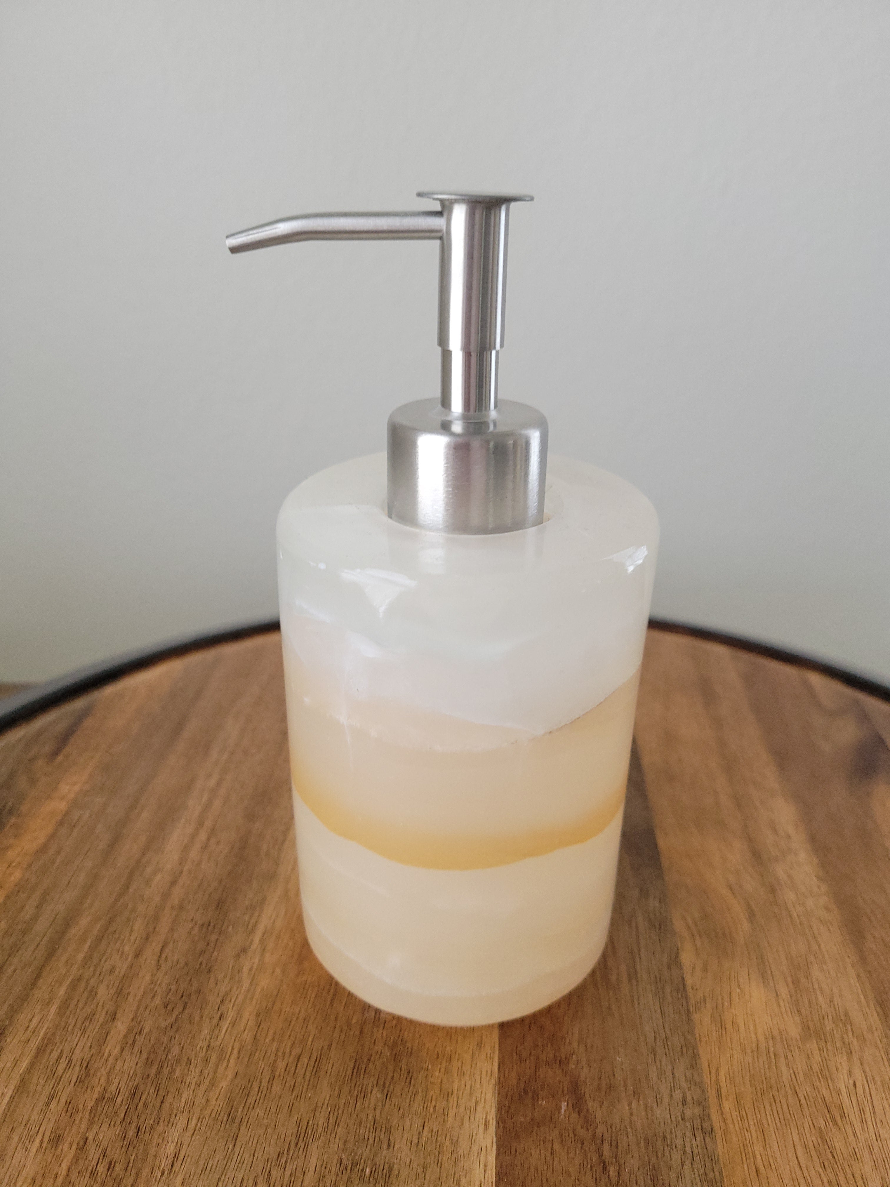 SD_58 Ivory Onyx Stone Liquid Soap or Lotion Dispenser