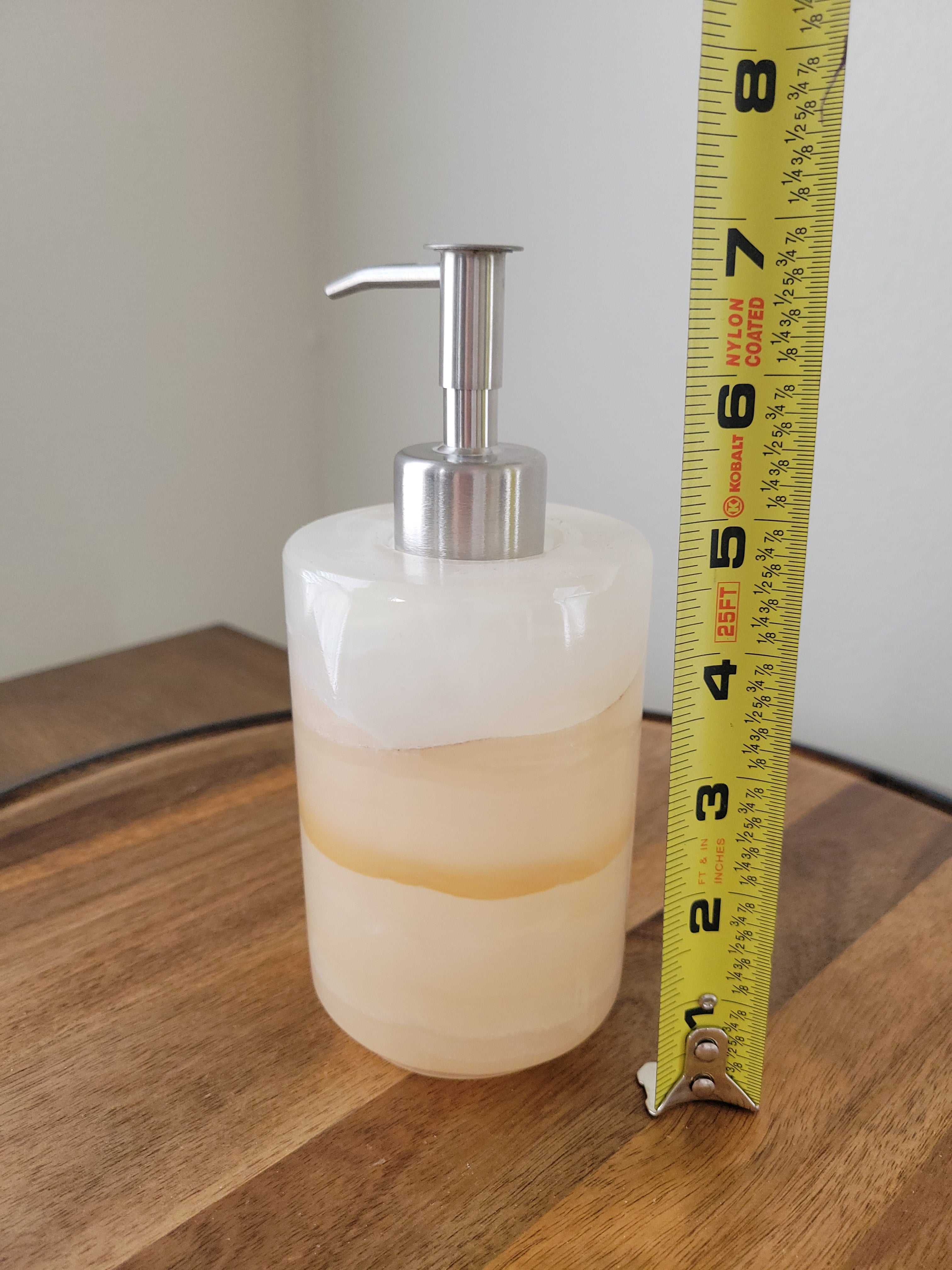 SD_58 Ivory Onyx Stone Liquid Soap or Lotion Dispenser
