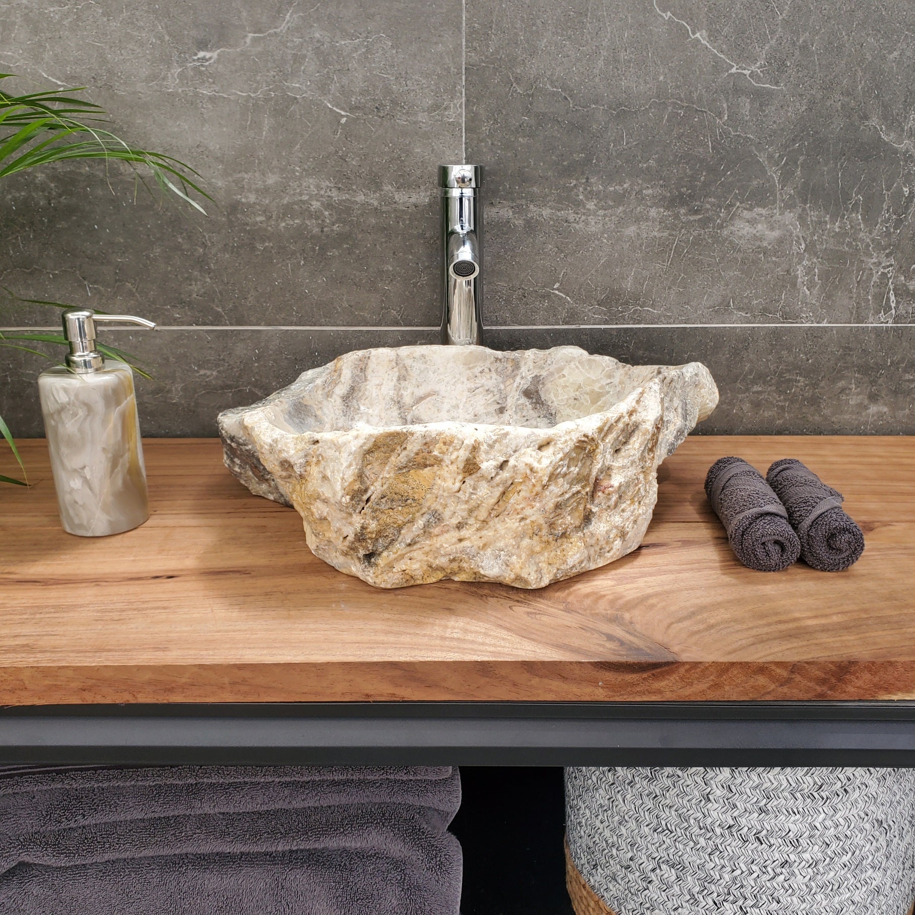 S31_23 Onyx Stone Vessel Bathroom Sink