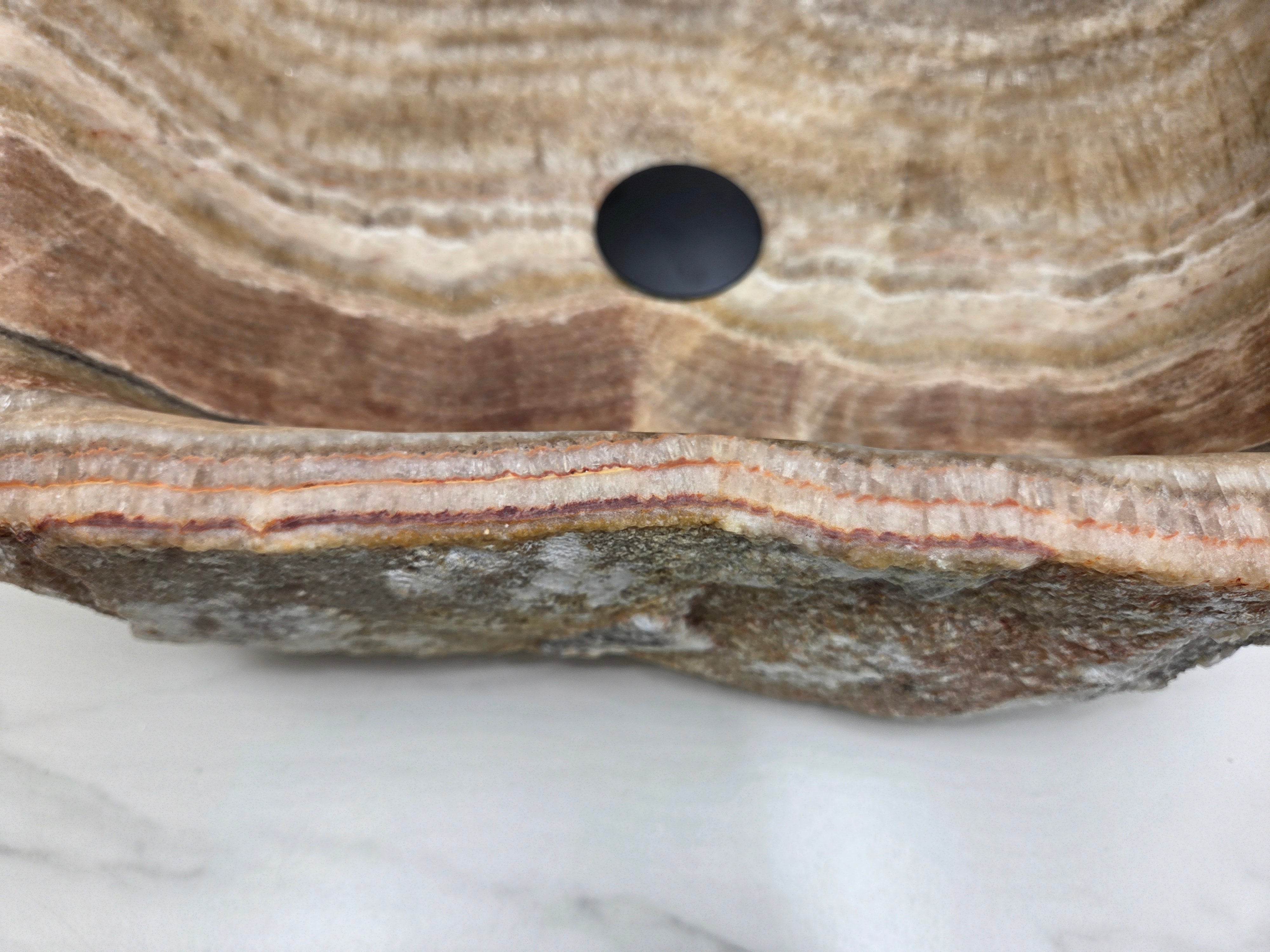 S15_19 Onyx Stone Vessel Bathroom Sink - 19 x 14.5 inch Bathroom Sinks Featured Onyx Sinks Sinks