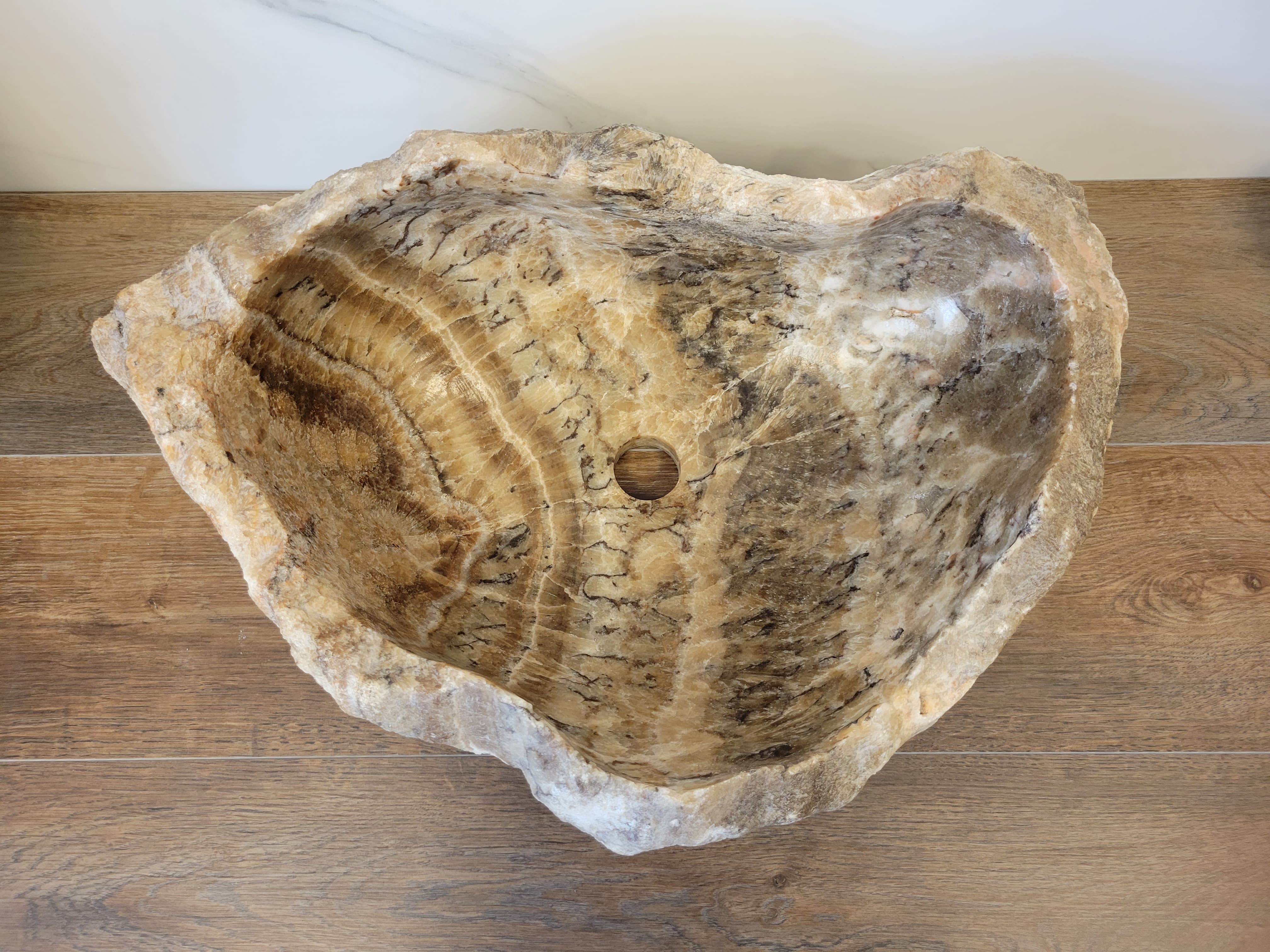 S2_11 Brown Onyx Stone Vessel Sink