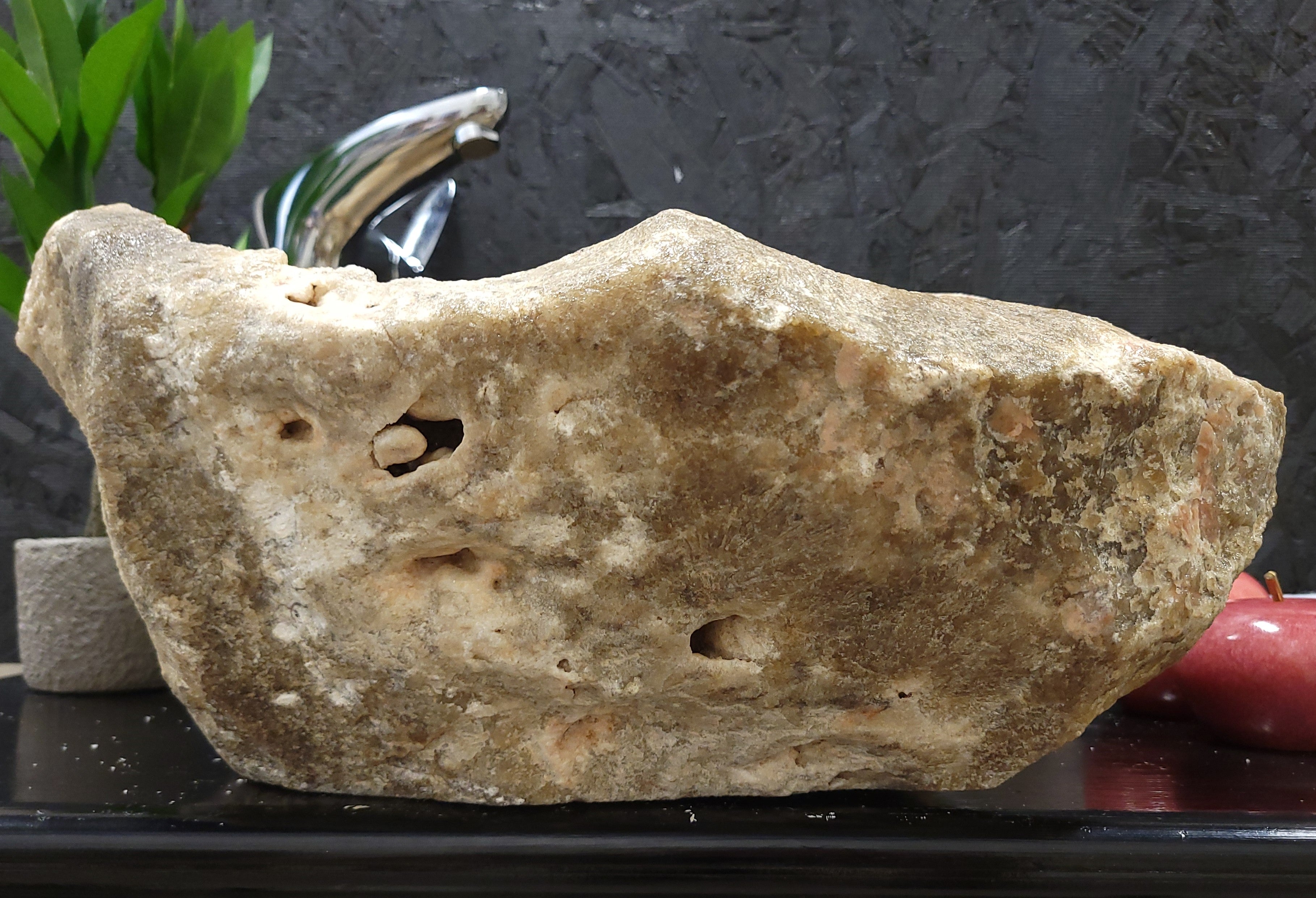 S2_11 Brown Onyx Stone Vessel Sink