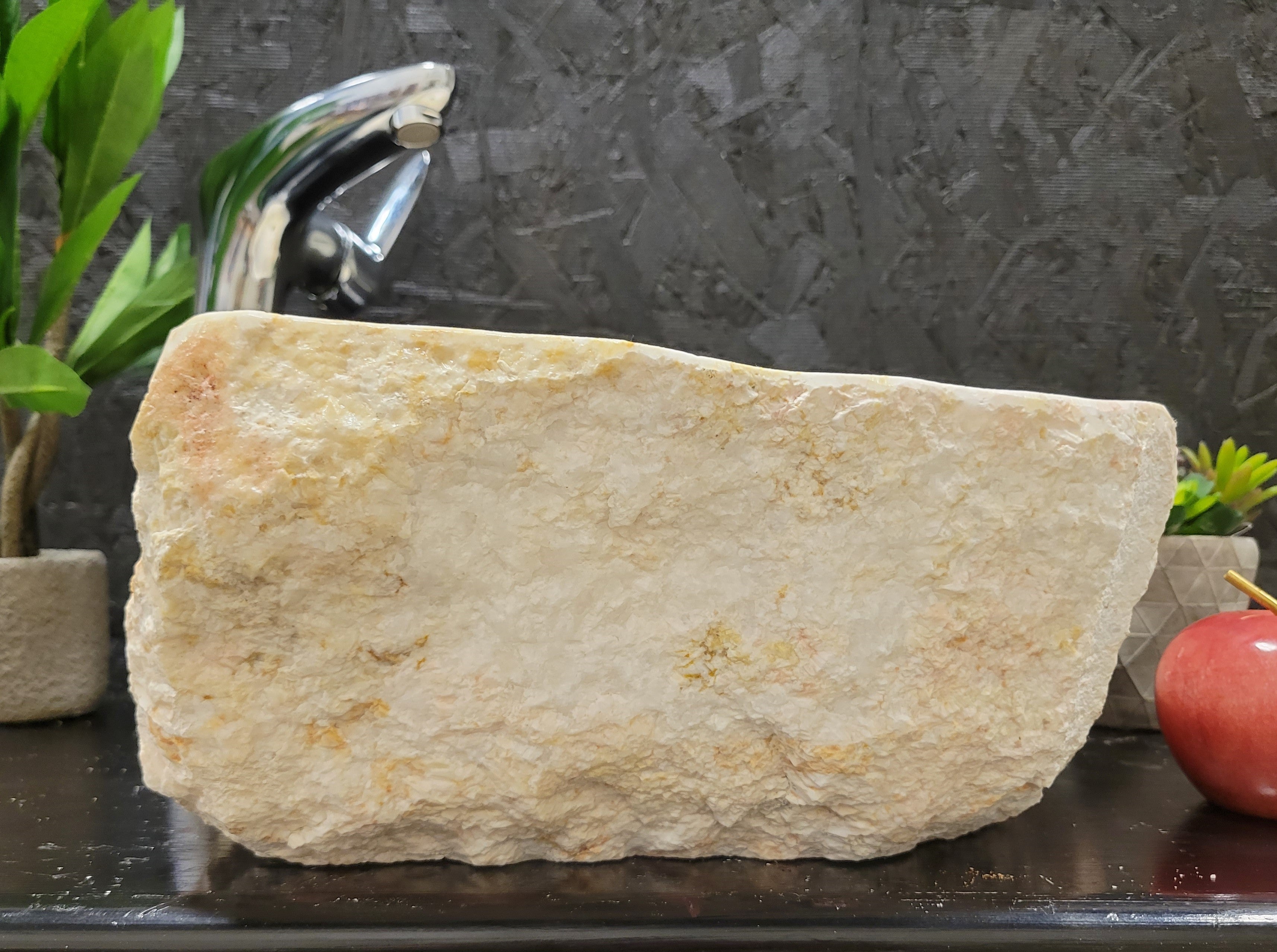 S2_06 Onyx White Stone Vessel Bathroom Sink