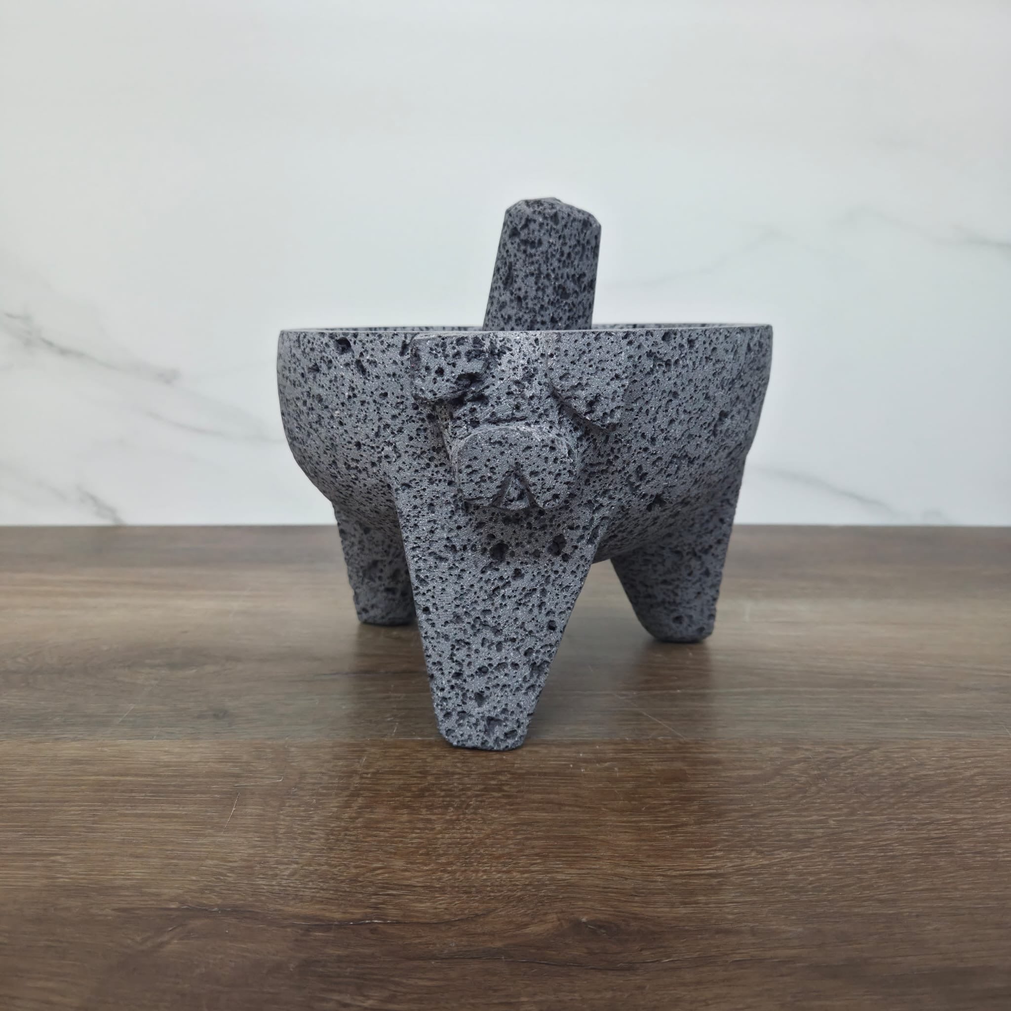 MOL8P Authentic Mexican Molcajete - Piggy Face - 8 inch