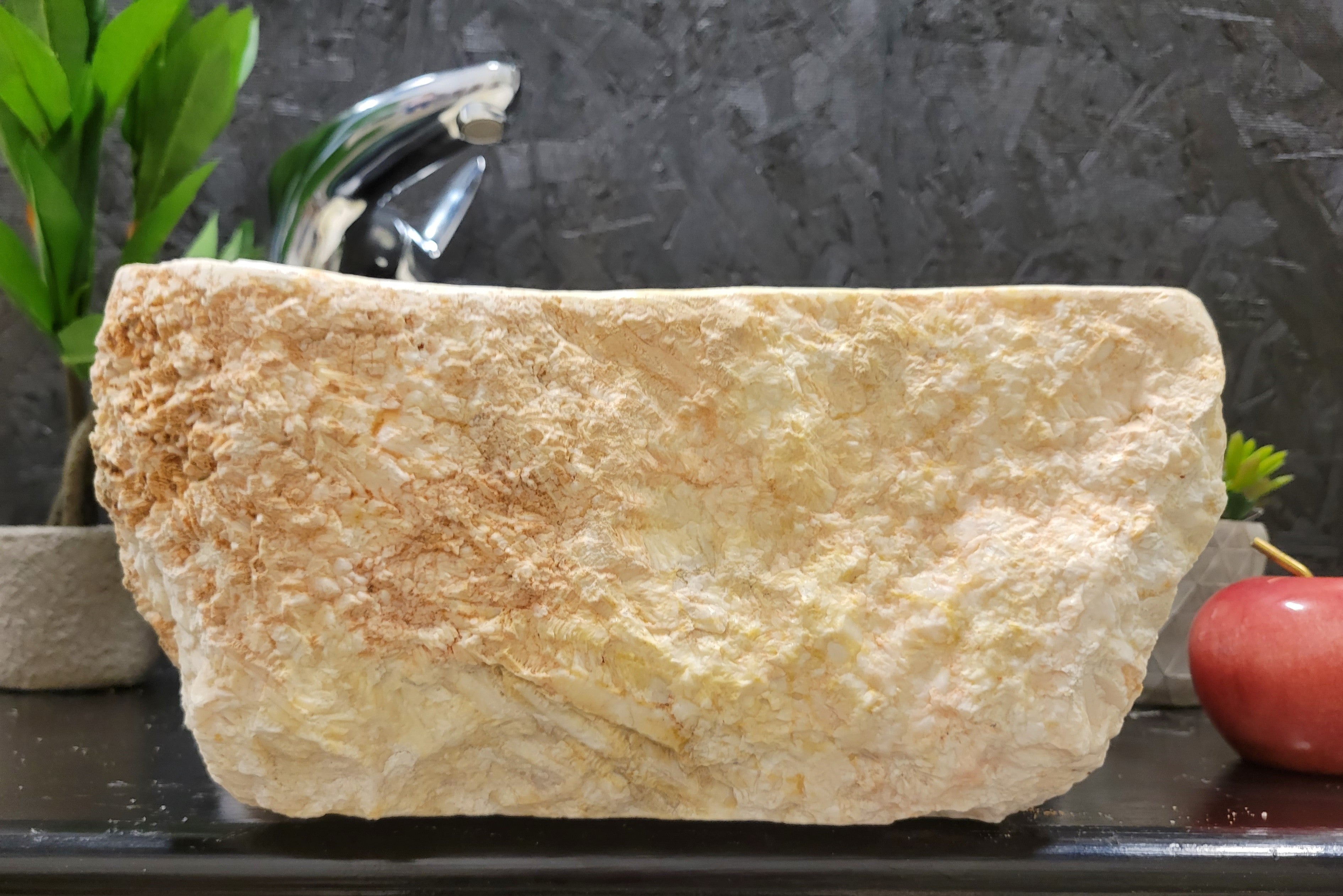 S2_06 Onyx White Stone Vessel Bathroom Sink