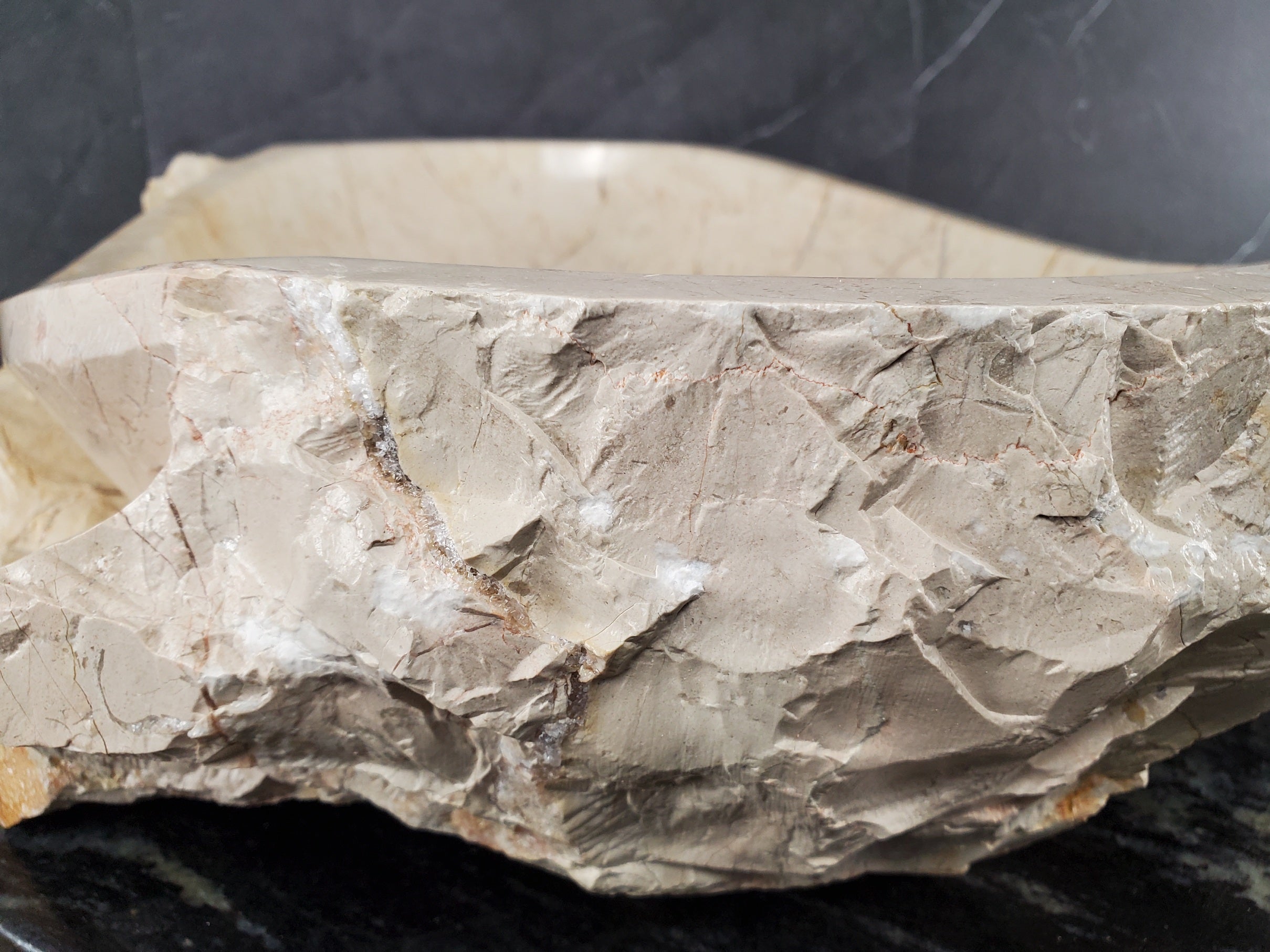 S28_25 Marble Stone Vessel Bathroom Sink - 20 x 16 inch