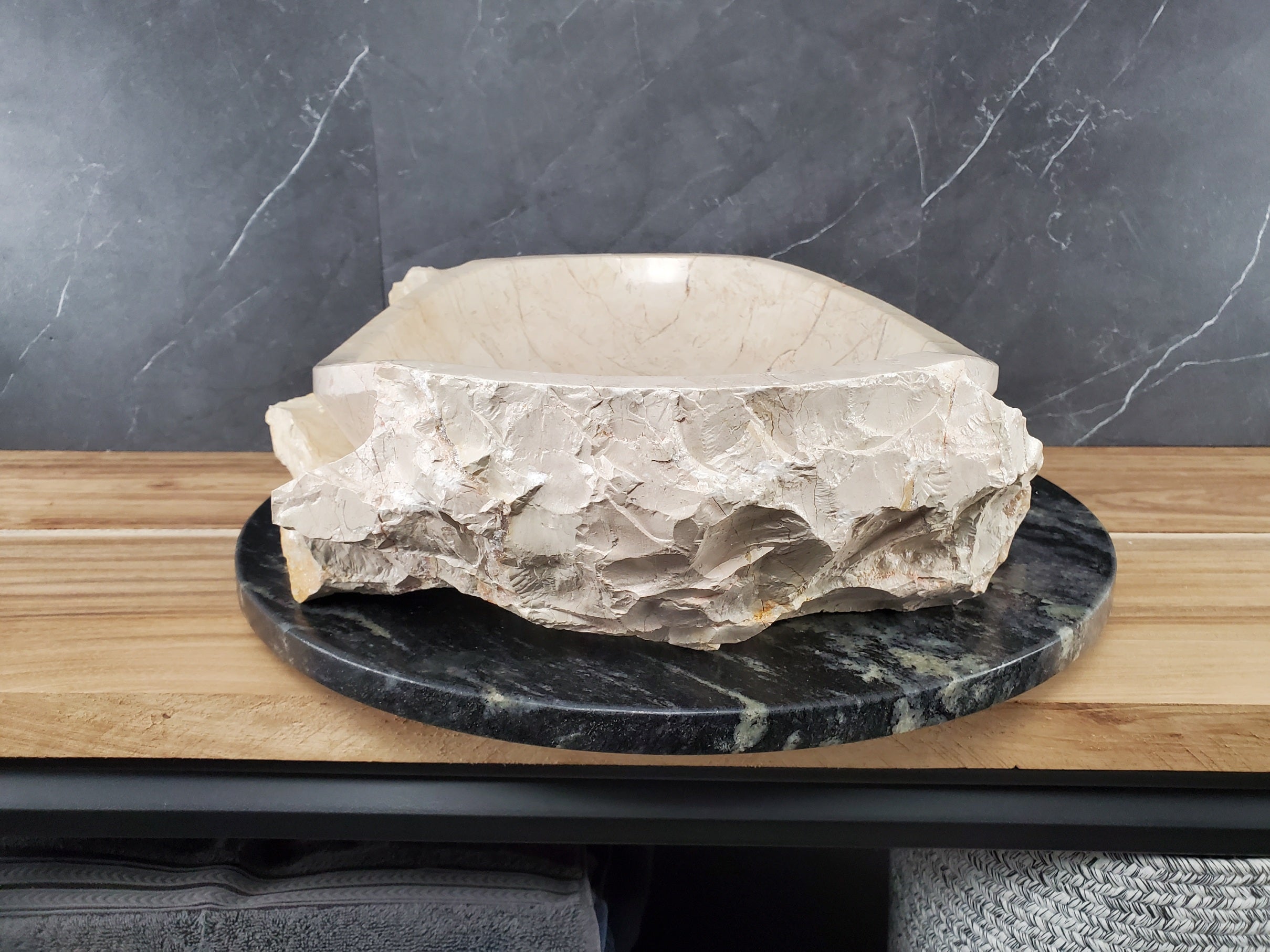 S28_25 Marble Stone Vessel Bathroom Sink - 20 x 16 inch