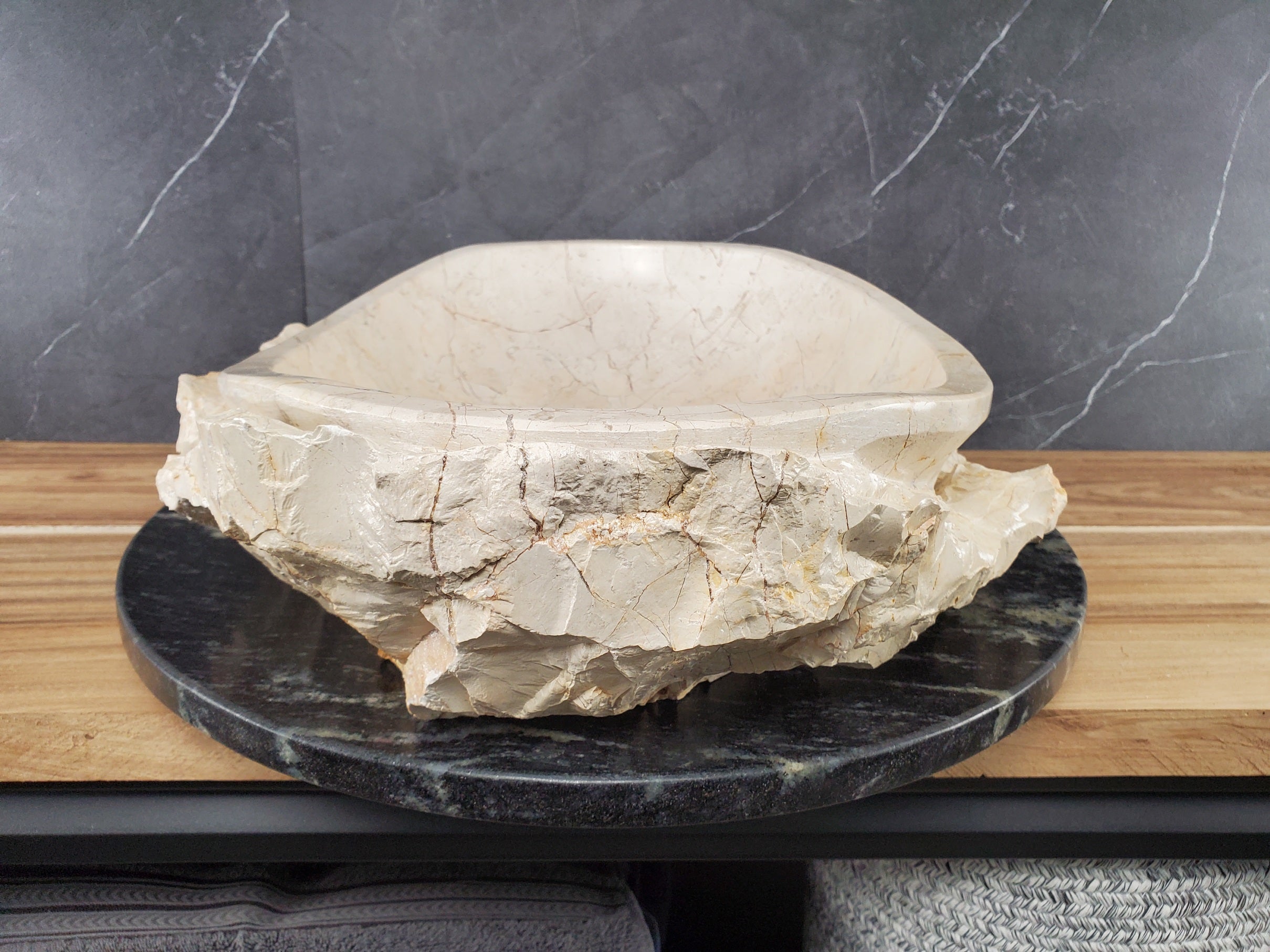 S28_24 Marble Stone Vessel Bathroom Sink - 20 x 15 inch