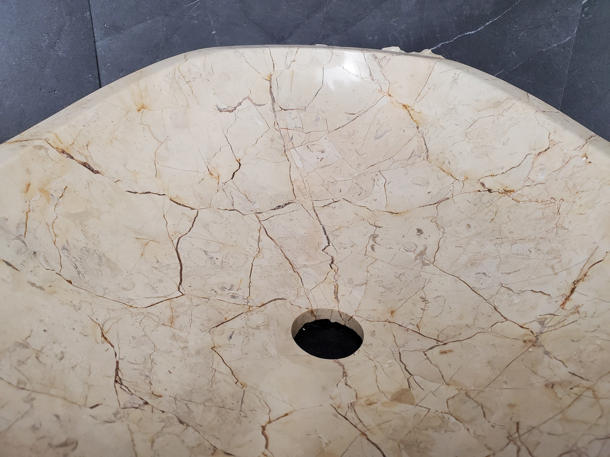 S28_24 Marble Stone Vessel Bathroom Sink