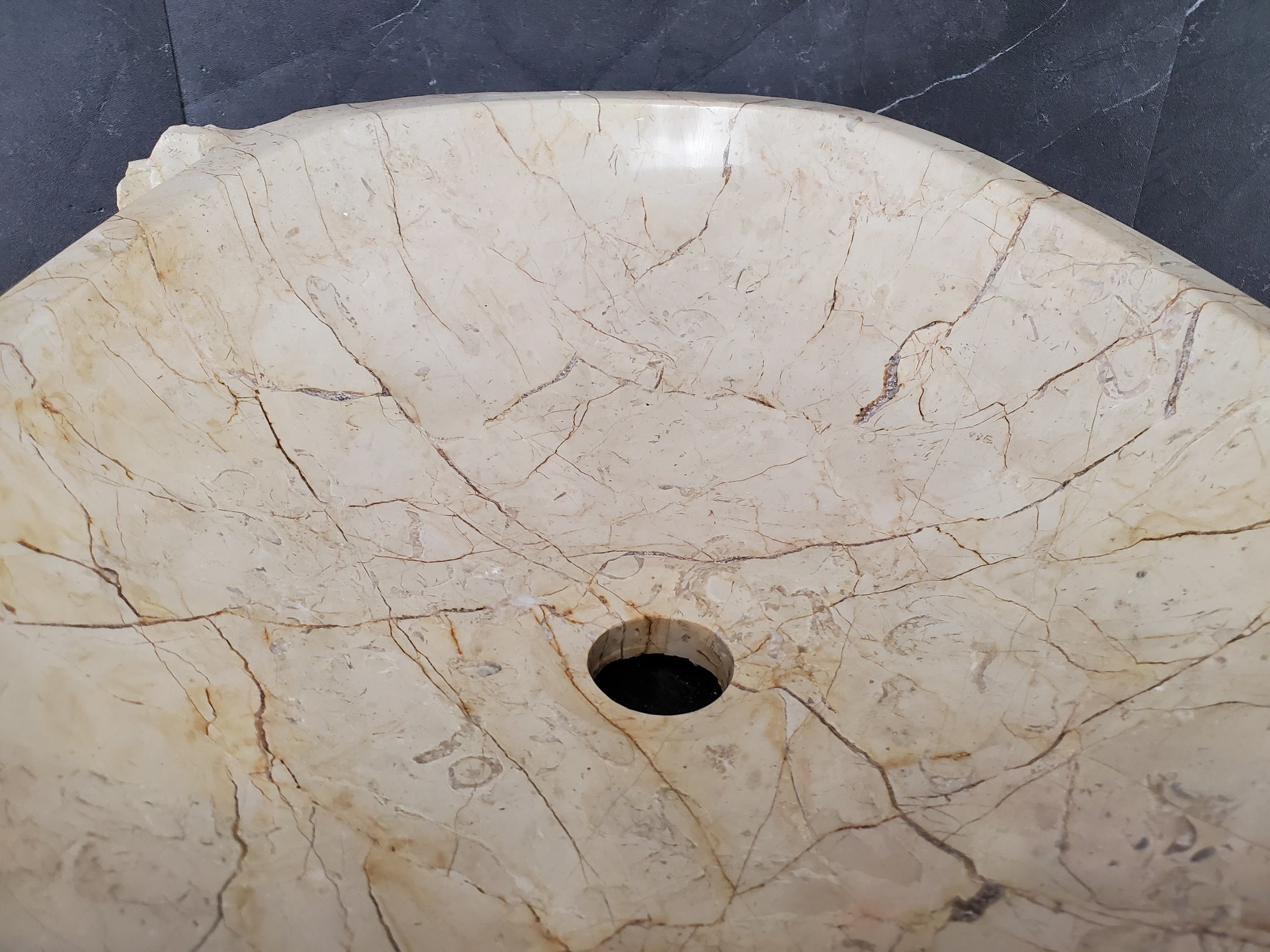 S28_25 Marble Stone Vessel Bathroom Sink - 20 x 16 inch