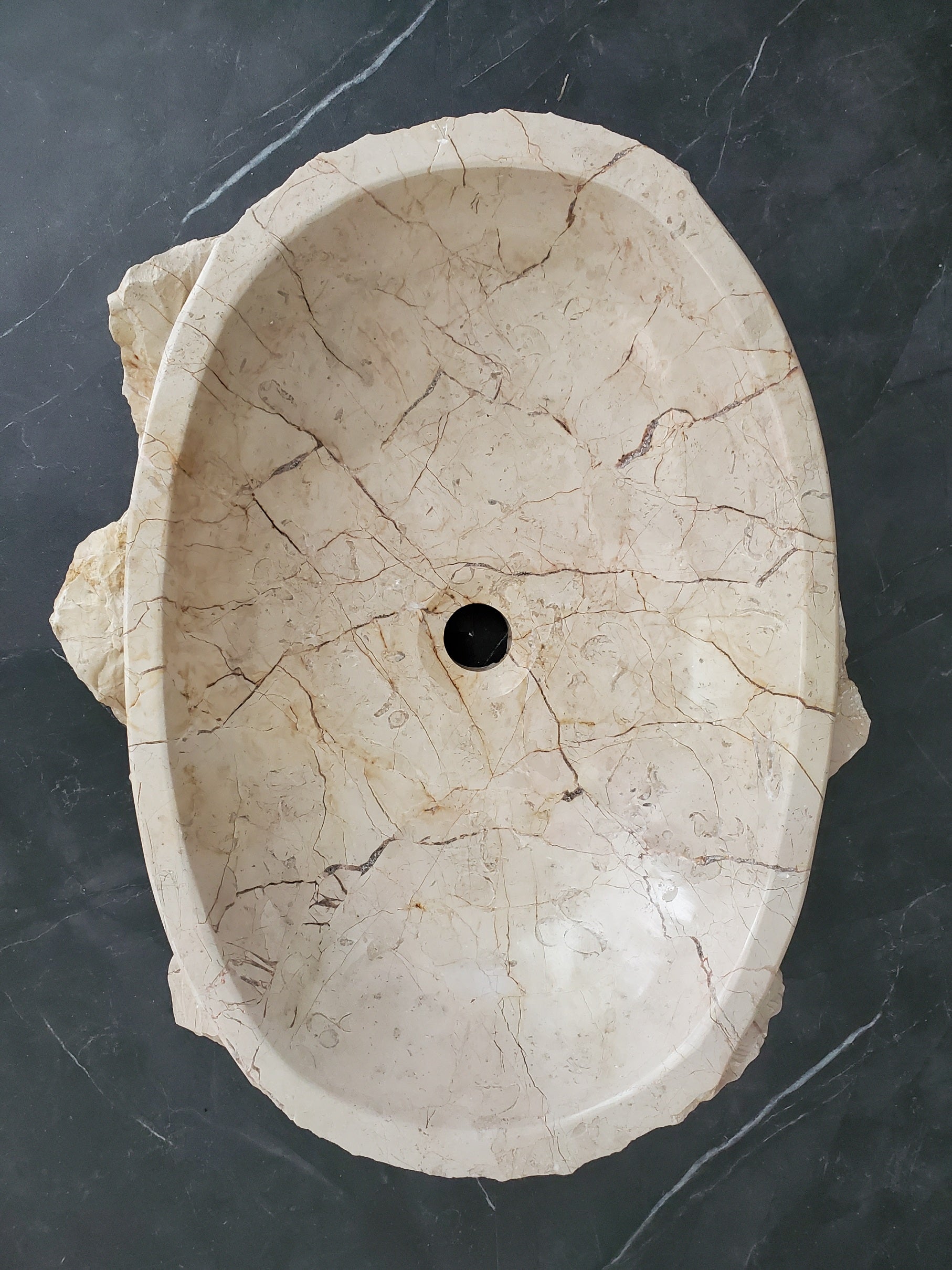 S28_25 Marble Stone Vessel Bathroom Sink - 20 x 16 inch