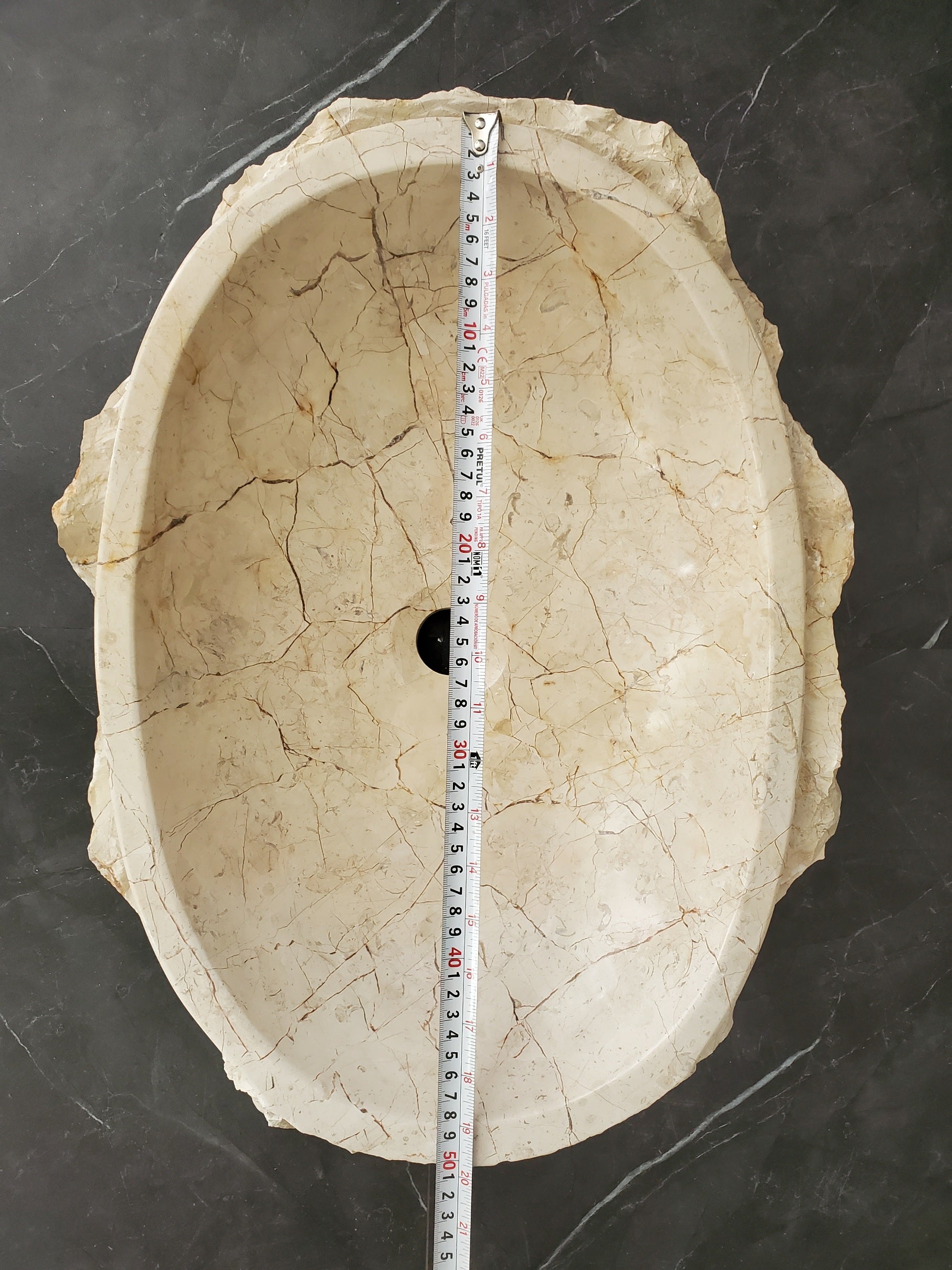S28_24 Marble Stone Vessel Bathroom Sink