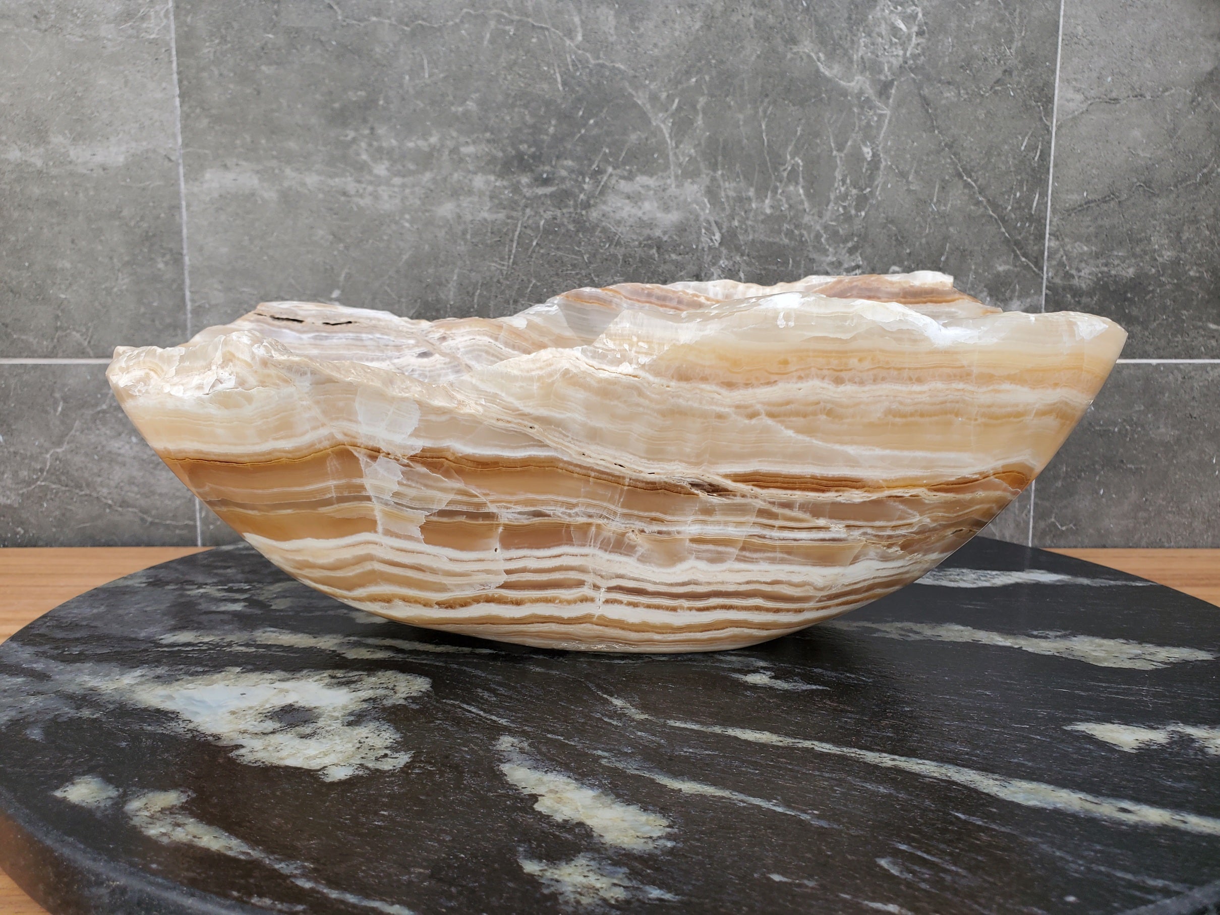 S31_06 Onyx Stone Bathroom Vessel Sink