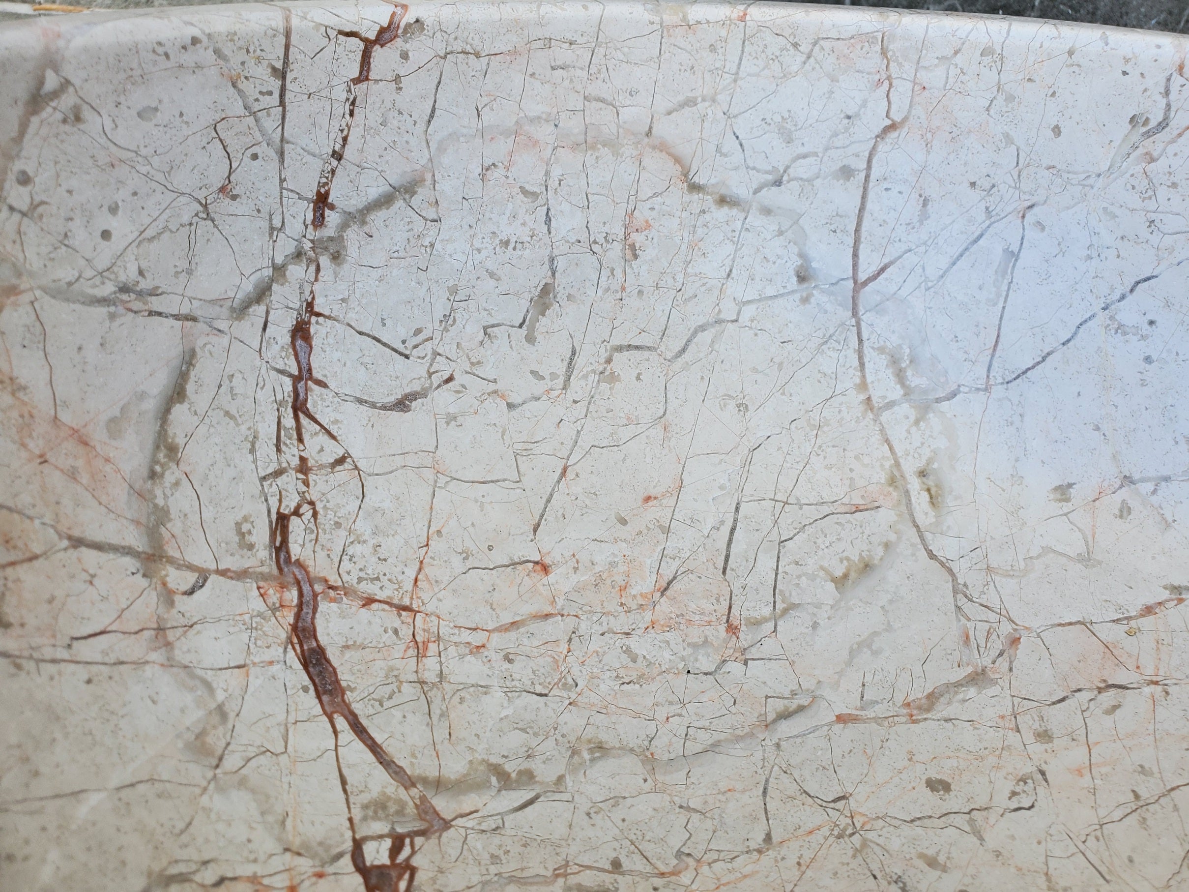 S28_28 Round Marble Stone Vessel Sink - 15.75 x 15.75 inch