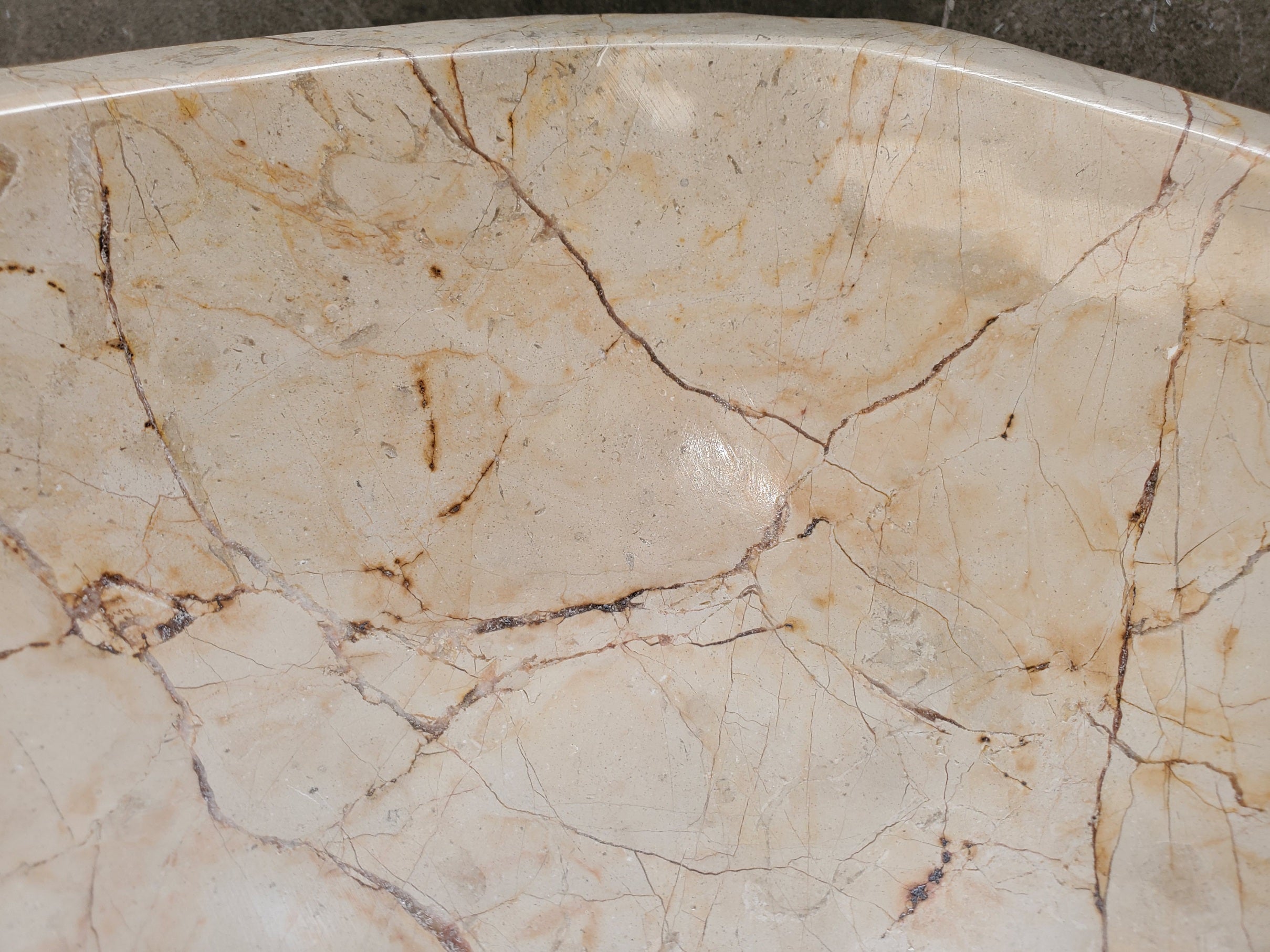 S31_37 Oval Carved Marble Vessel Sink