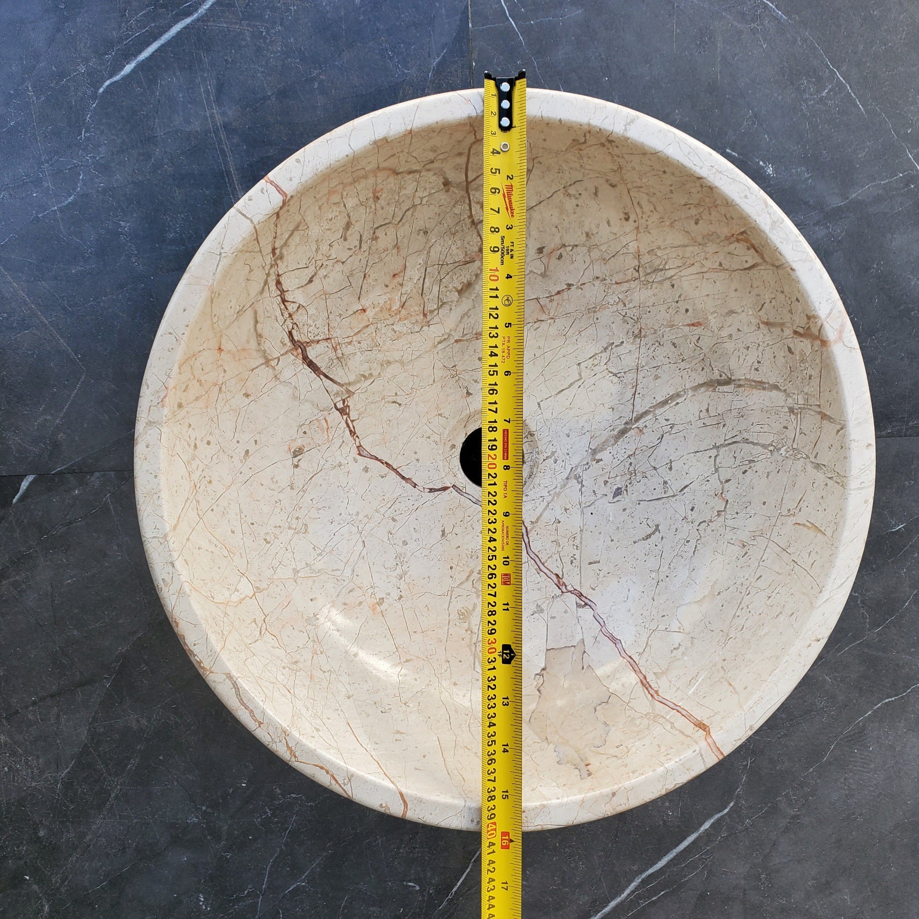 SET1046 Round Marble Stone Vessel Sink (Set of 2)