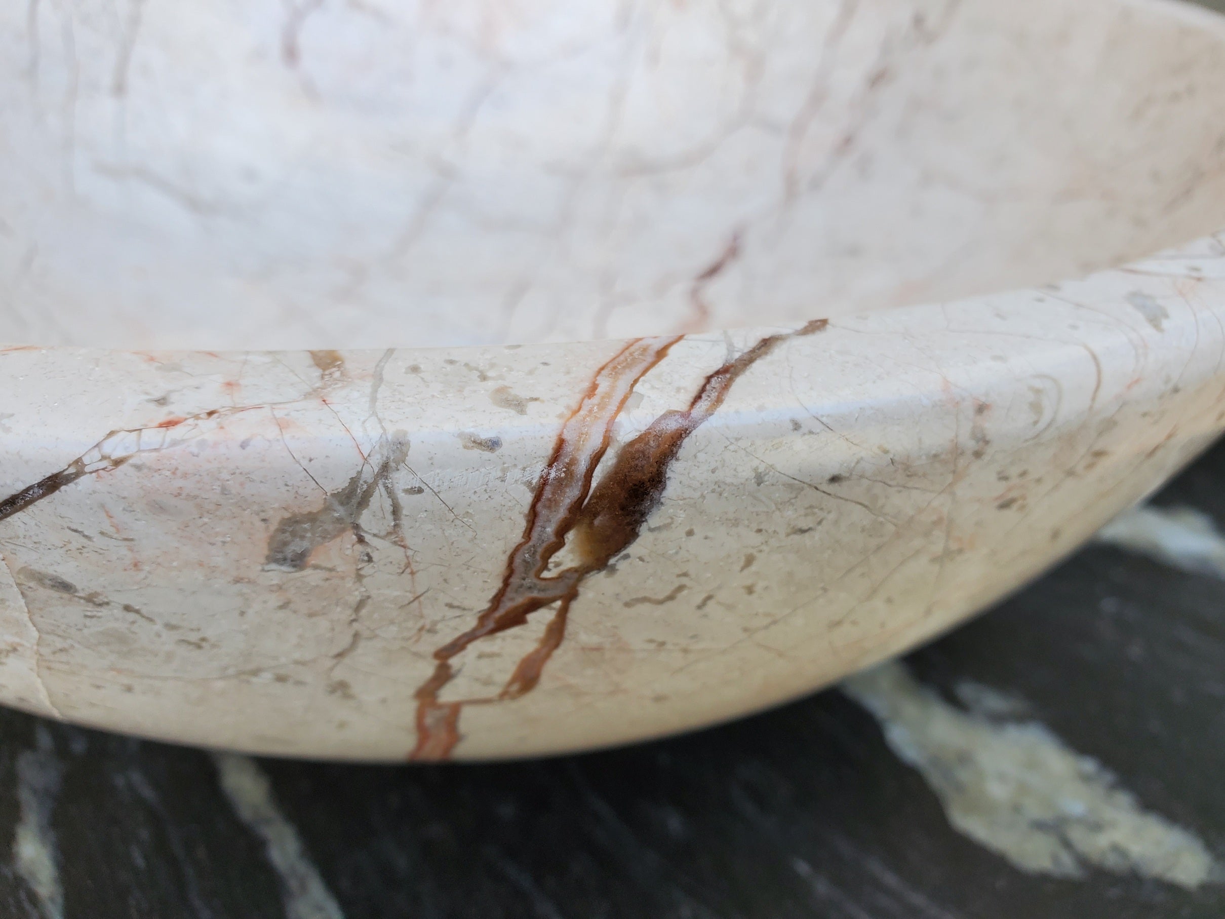 SET1046 Round Marble Stone Vessel Sink (Set of 2)