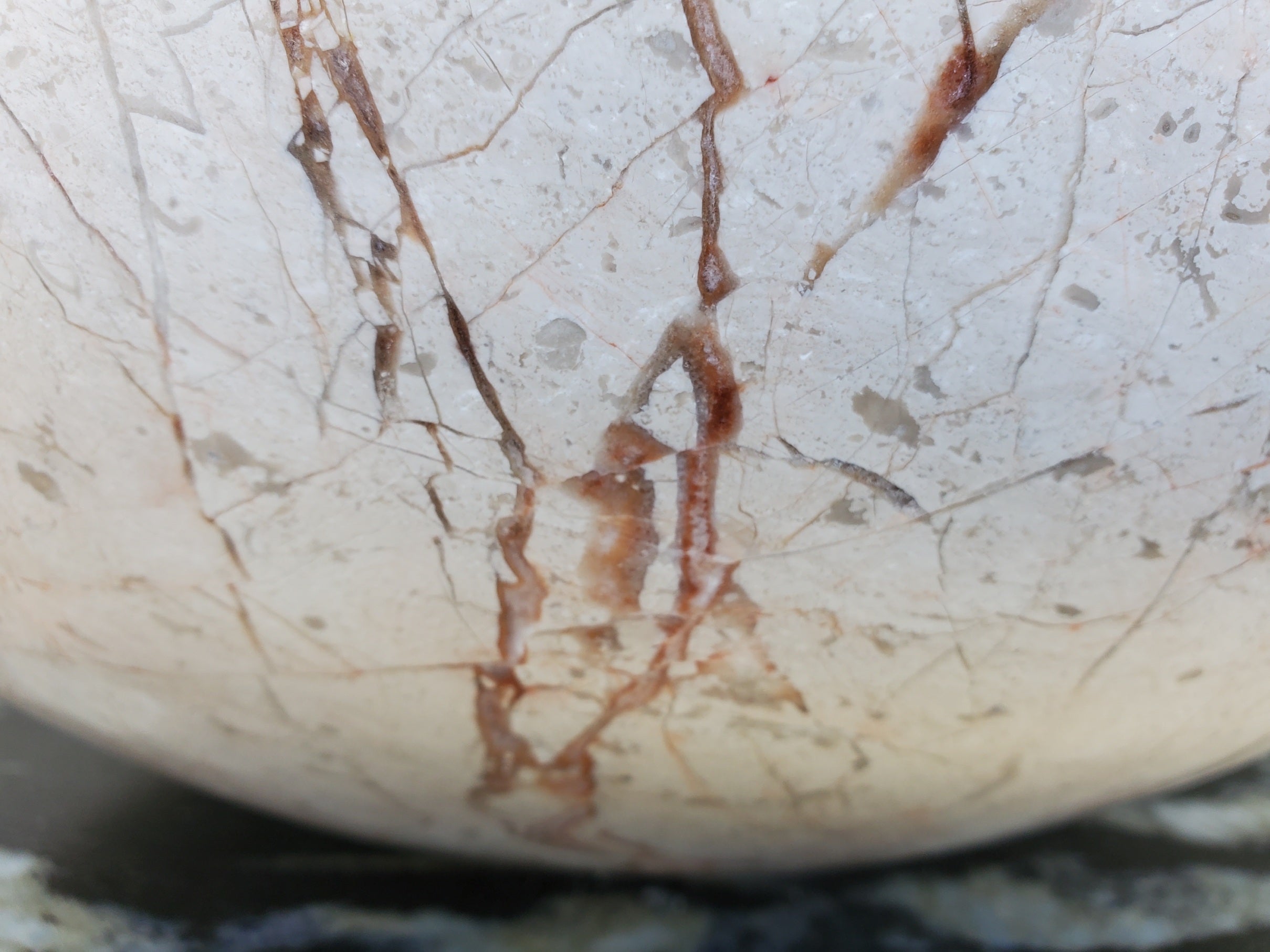 S28_27 Round Marble Stone Vessel Sink - 15.75 x 15.75 inch