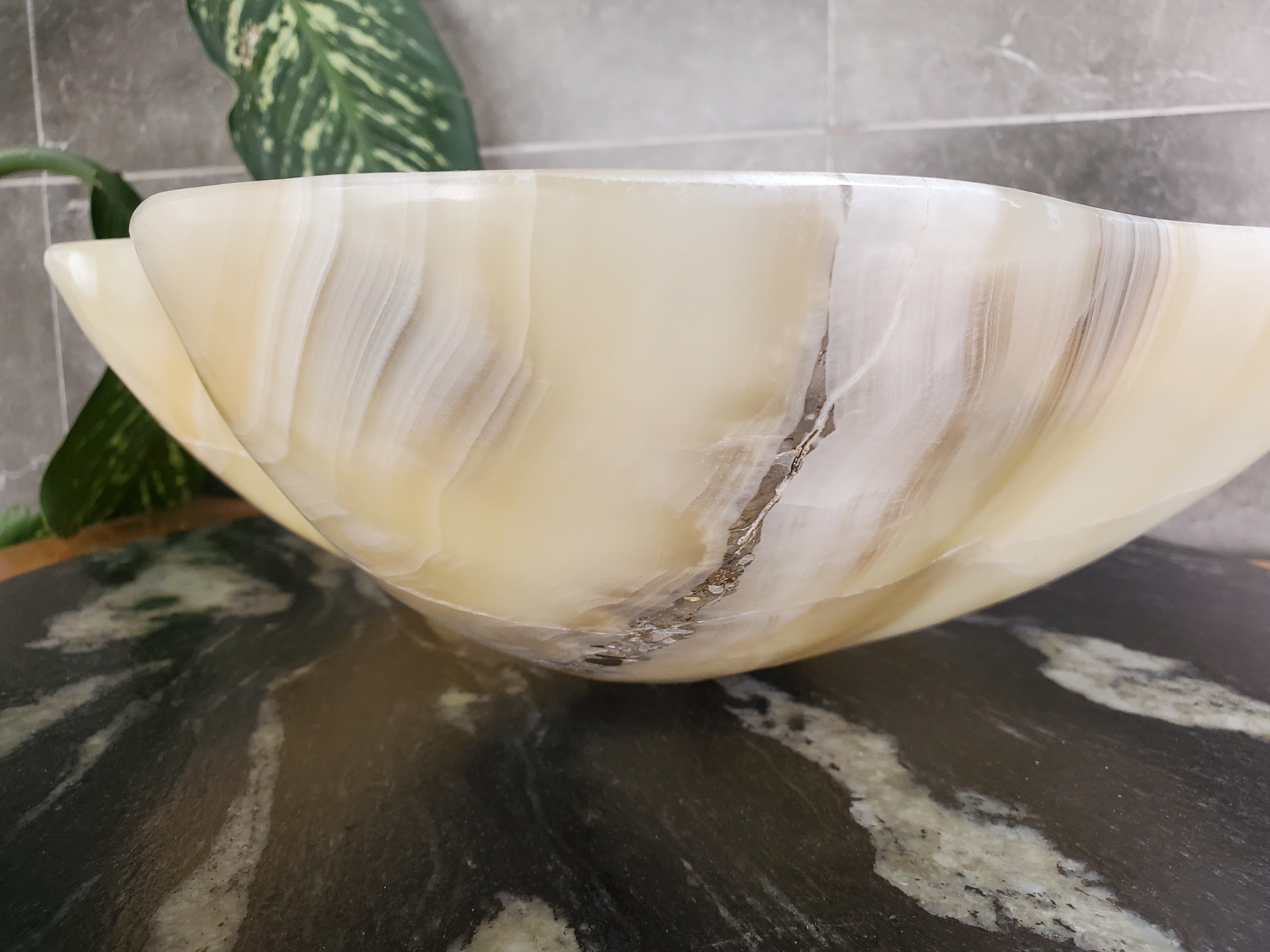 S35_58 Beige Onyx Vessel Sink, Natural Stone Countertop Basin, Luxury Vanity Sink, Spa Bathroom Decor Onyx Sinks Sinks