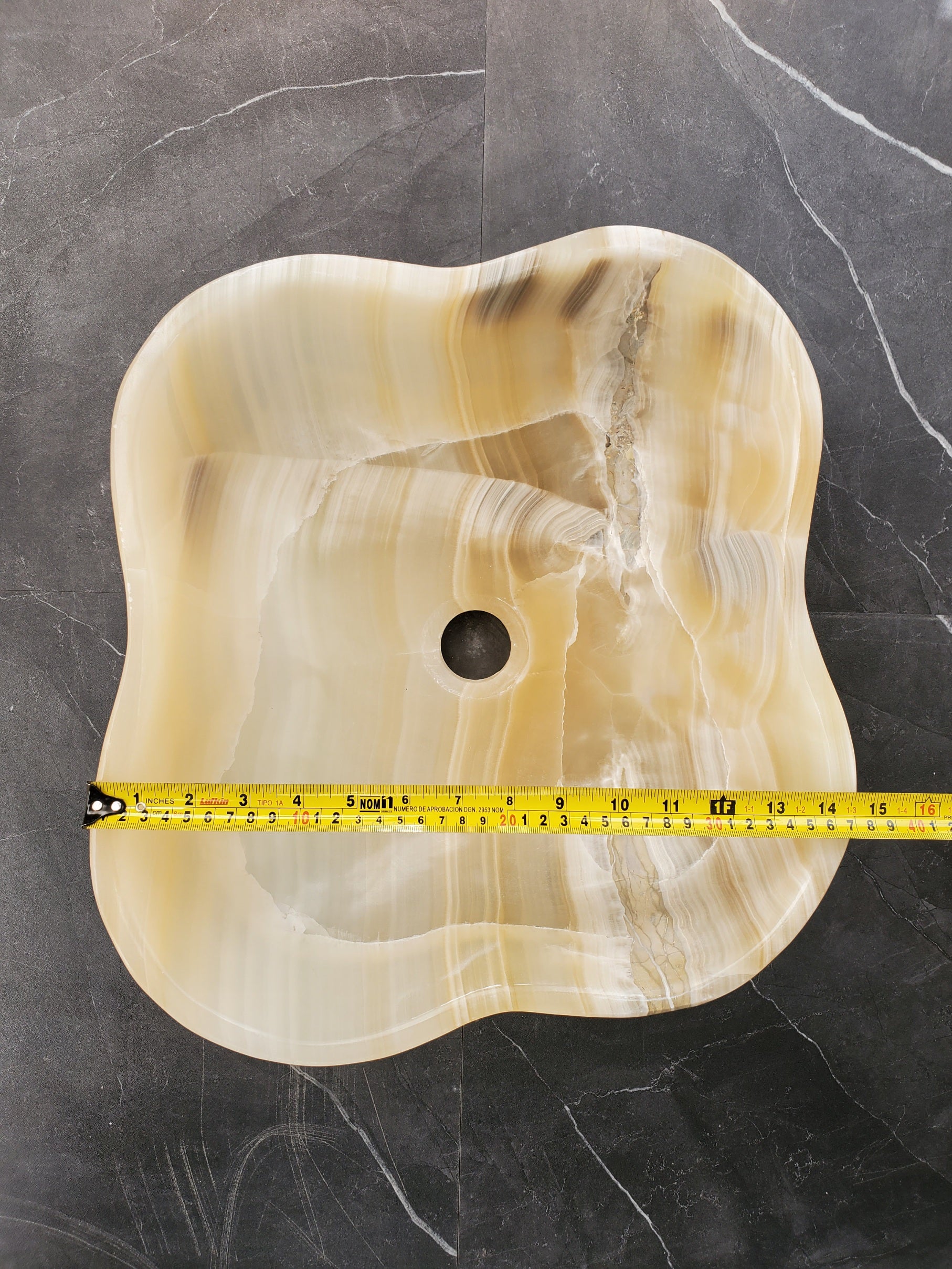 S35_58 Beige Onyx Vessel Sink, Natural Stone Countertop Basin, Luxury Vanity Sink, Spa Bathroom Decor Onyx Sinks Sinks