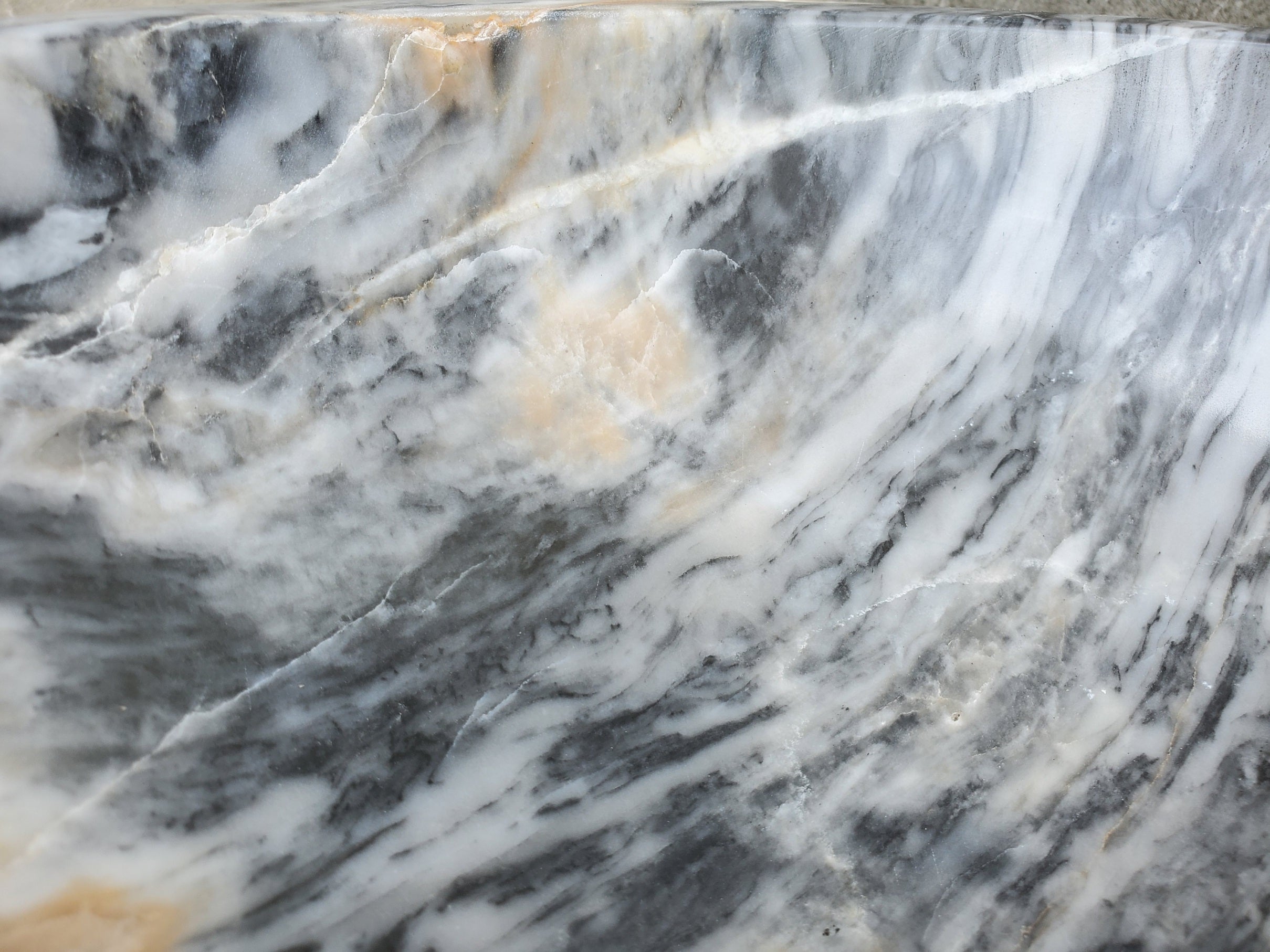 S29_22 Marble Stone Vessel Bathroom Sink (Round)