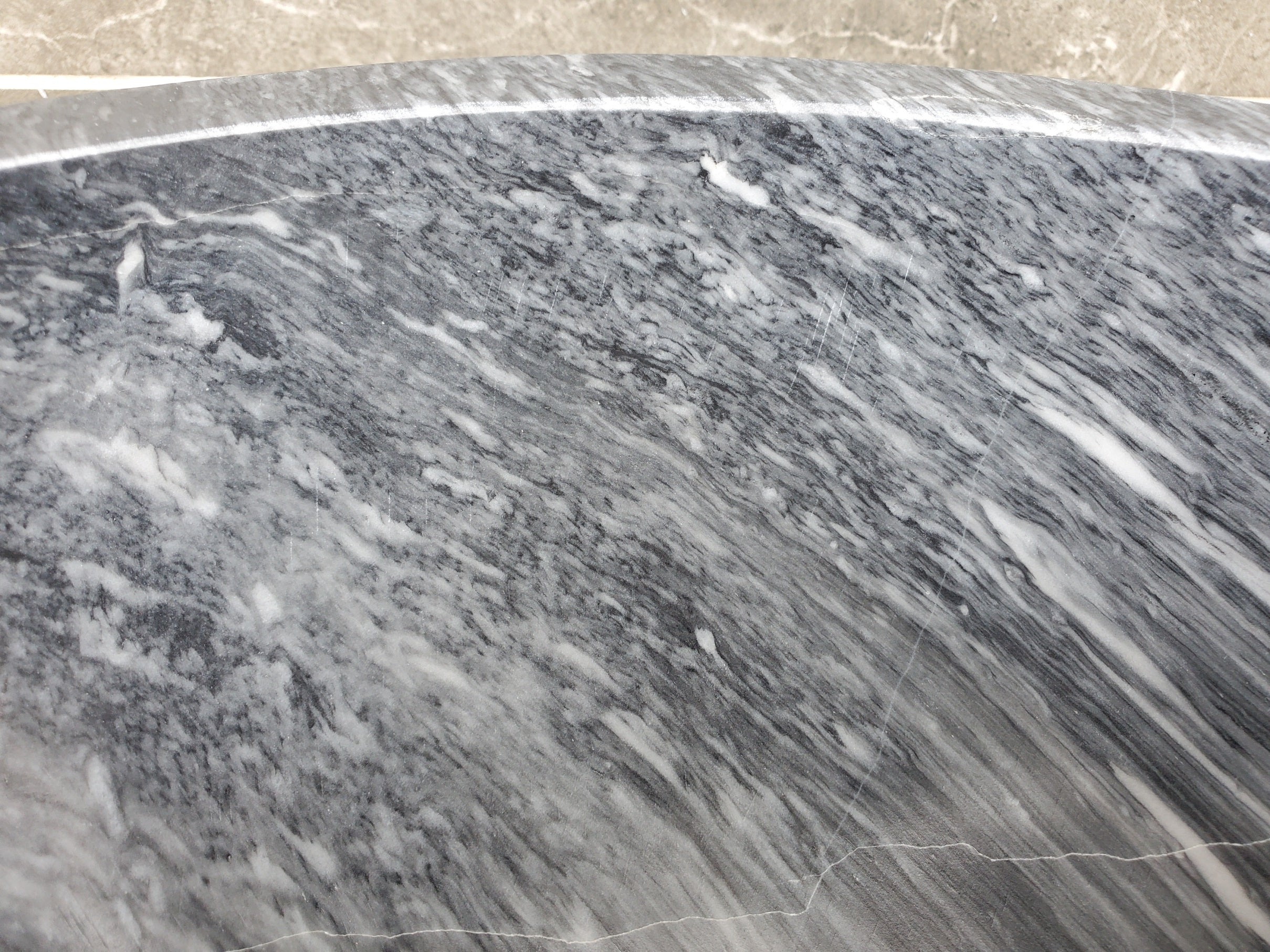 S31_04 Round Marble Vessel Bathroom Sink - 16 x 16 inch
