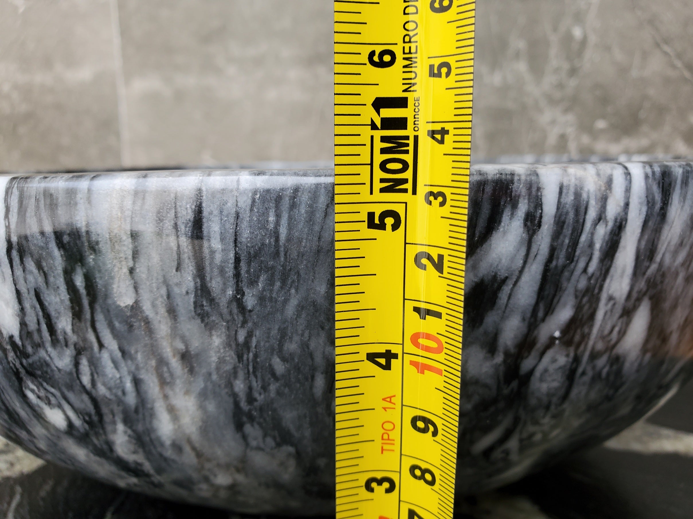 S31_05 Round Marble Vessel Bathroom Sink