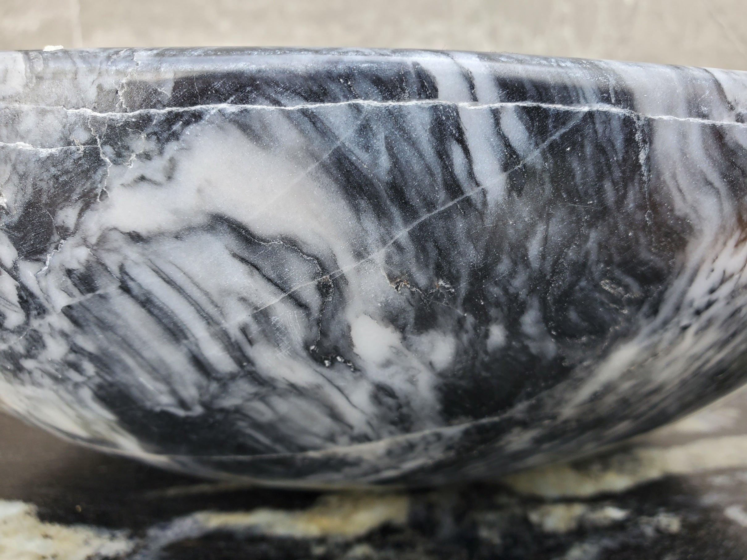 S29_21 Marble Stone Vessel Bathroom Sink (Round)