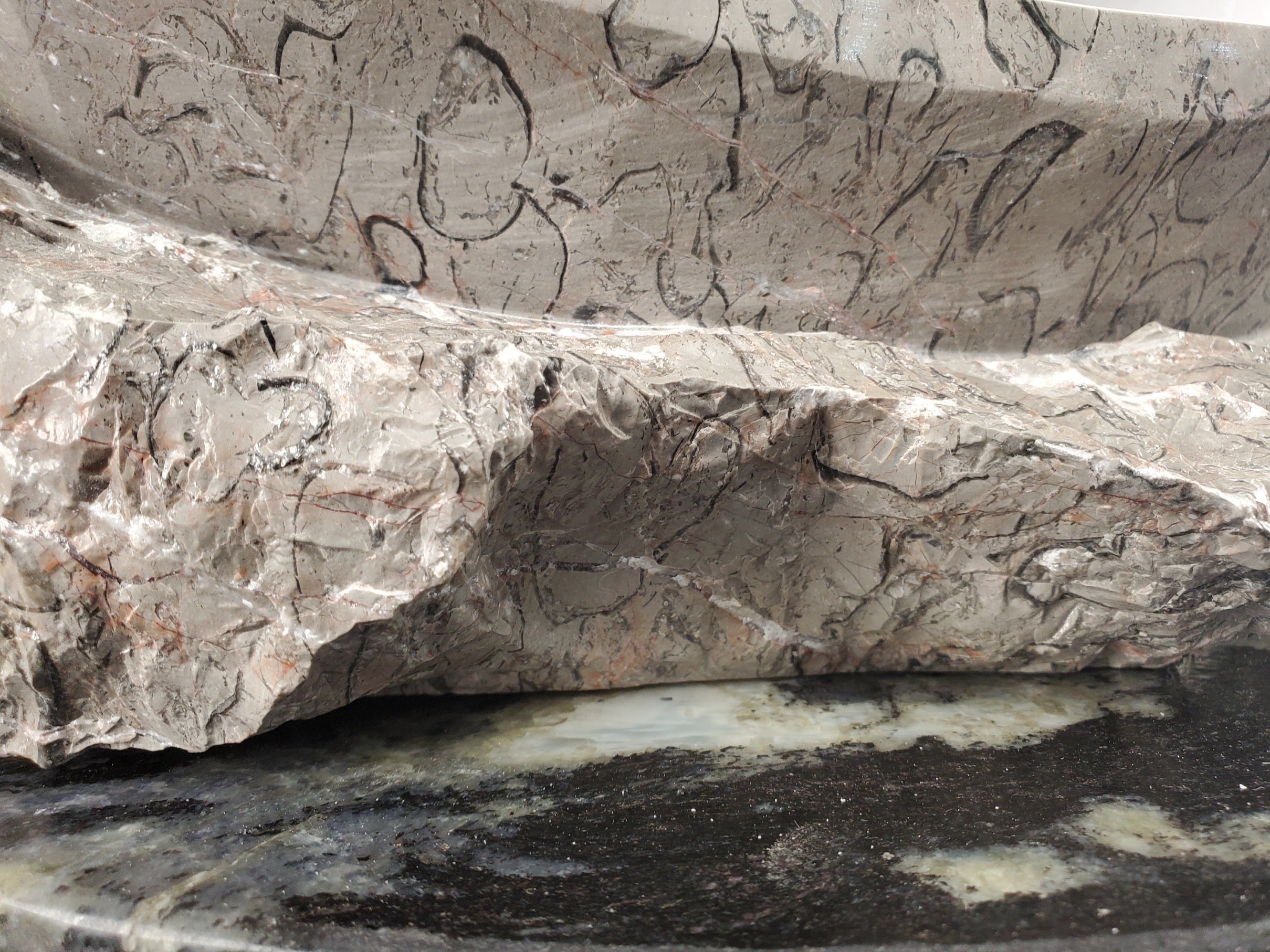 S28_20 Marble Stone Vessel Bathroom Sink - 20 x 15 inch