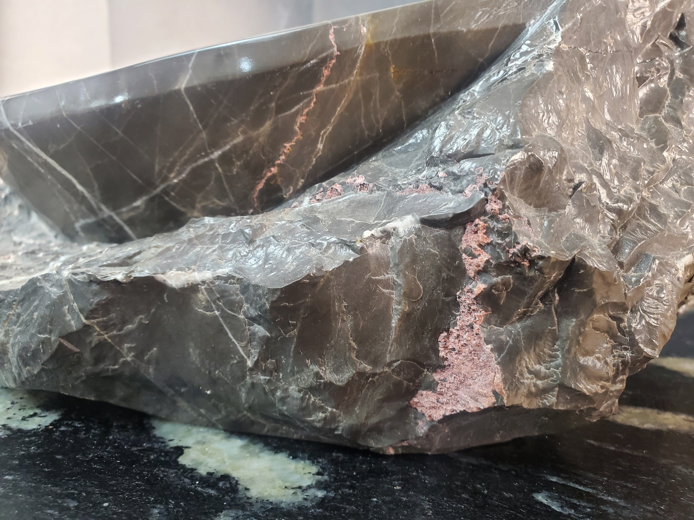 S28_19 Marble Stone Vessel Bathroom Sink - 16 x 13 inch