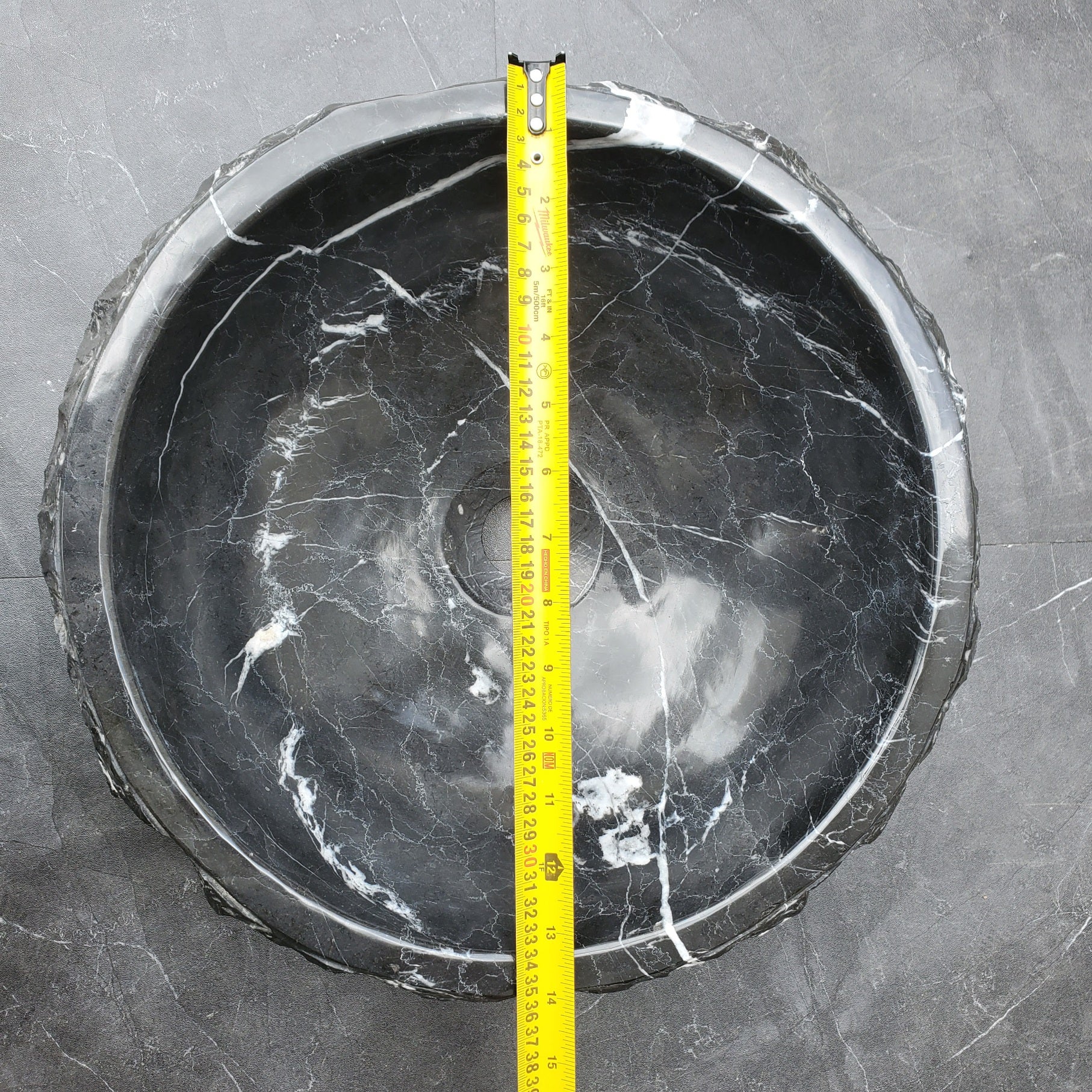 S29_26 Marble Stone Vessel Bathroom Sink (Round)