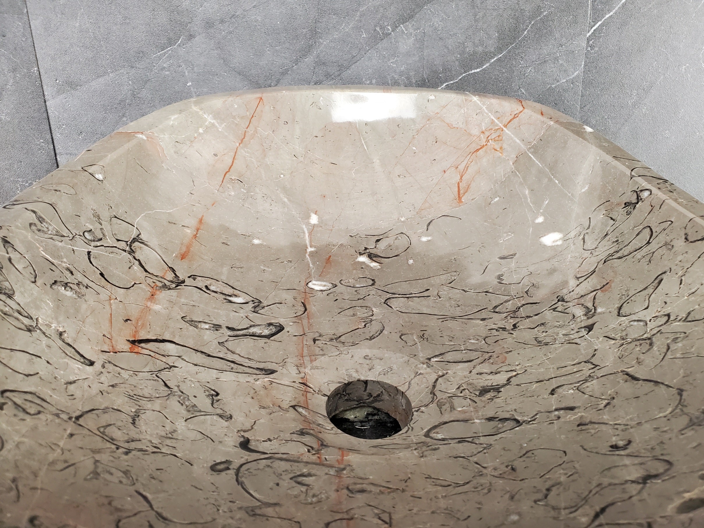 S28_23 Marble Stone Vessel Bathroom Sink - 20 x 14 inch