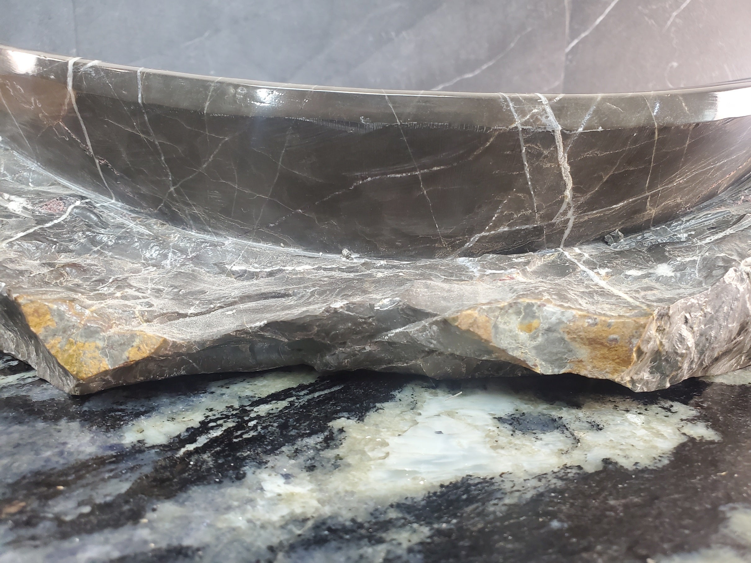 S28_19 Marble Stone Vessel Bathroom Sink - 16 x 13 inch