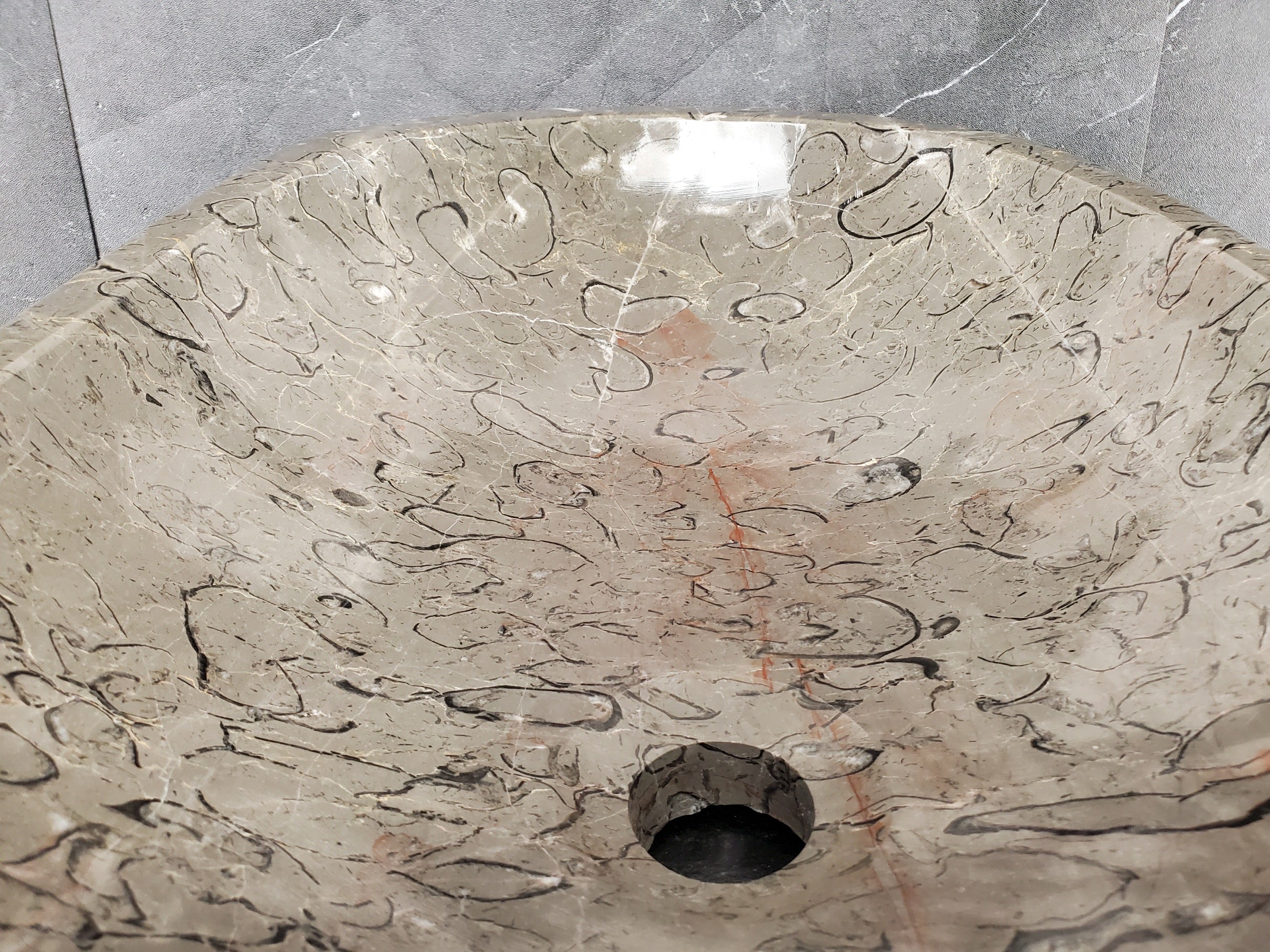 S28_23 Marble Stone Vessel Bathroom Sink - 20 x 14 inch
