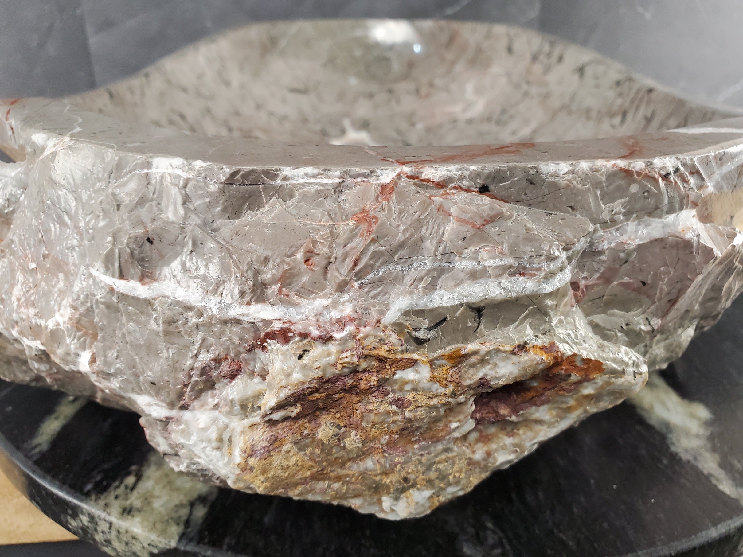 S28_20 Marble Stone Vessel Bathroom Sink - 20 x 15 inch