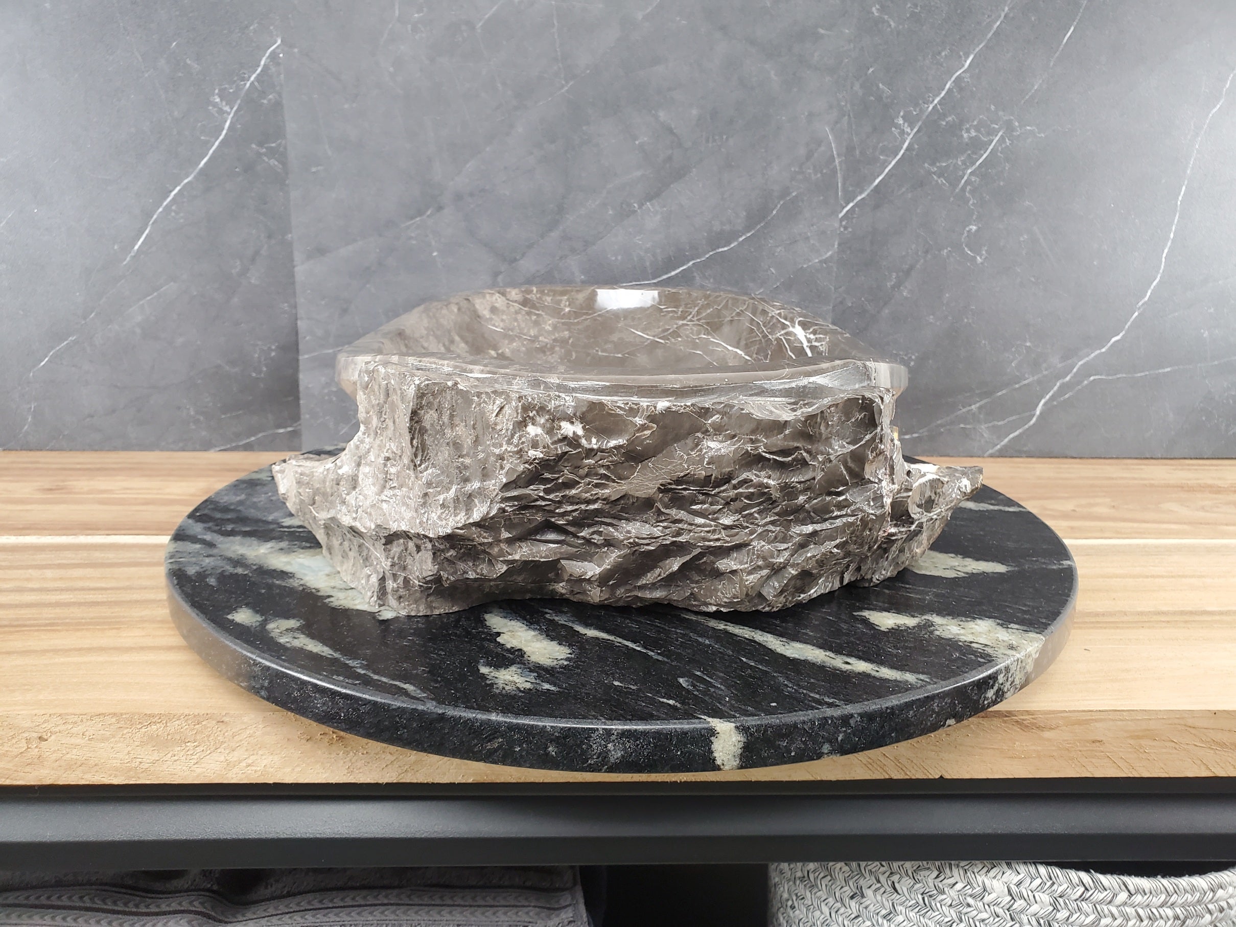 S28_14 Marble Stone Vessel Bathroom Sink