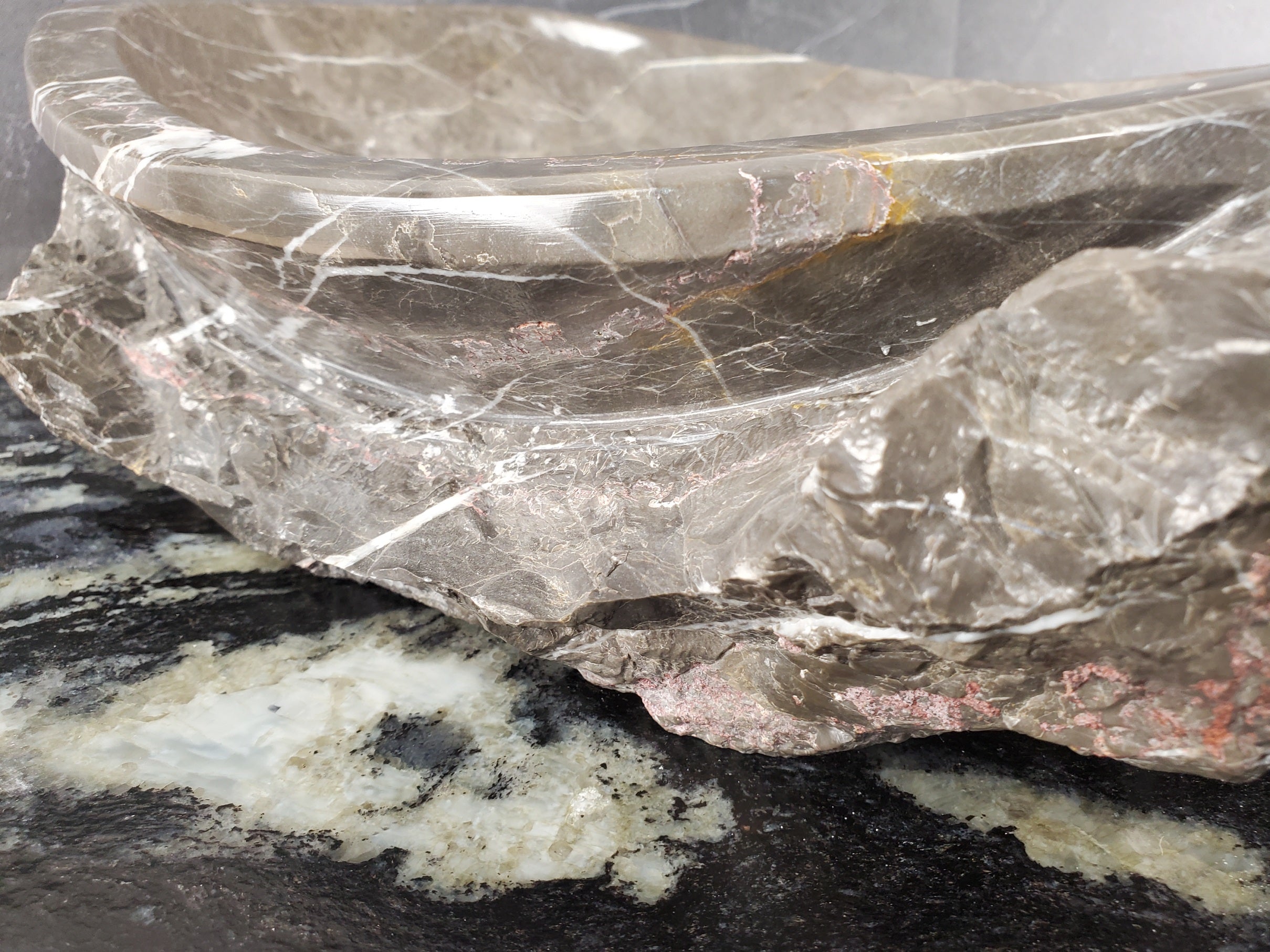 S28_18 Marble Stone Vessel Bathroom Sink - 16 x 13 inch