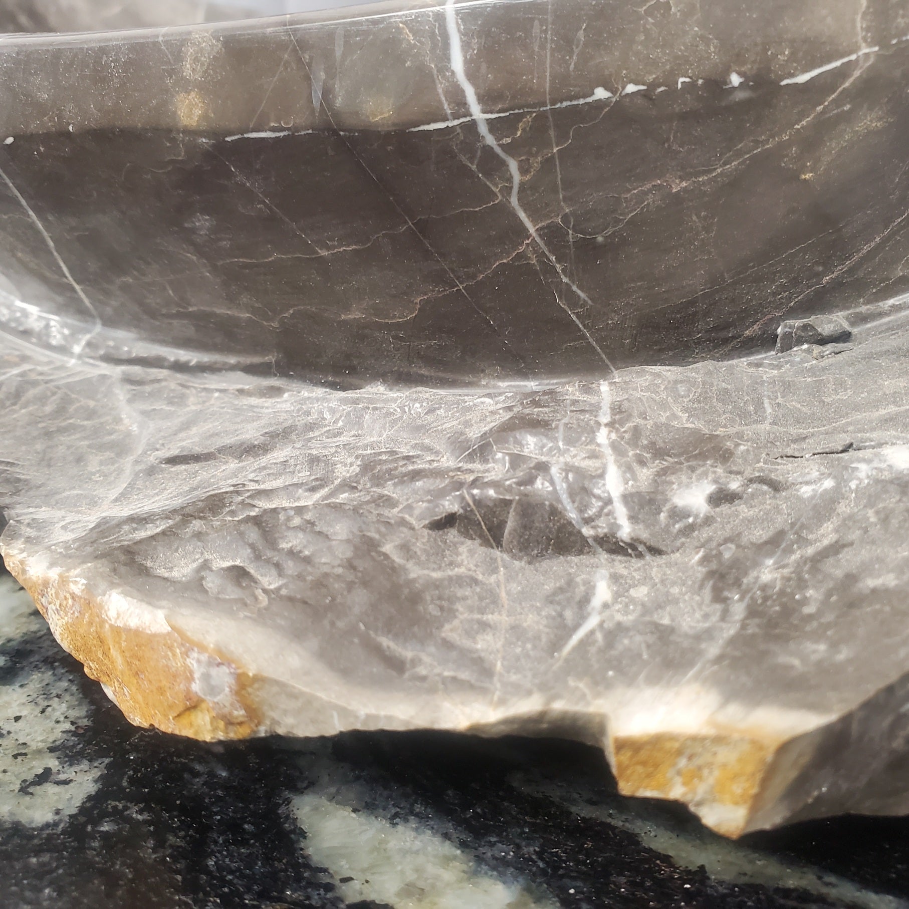 S28_13 Marble Stone Vessel Bathroom Sink
