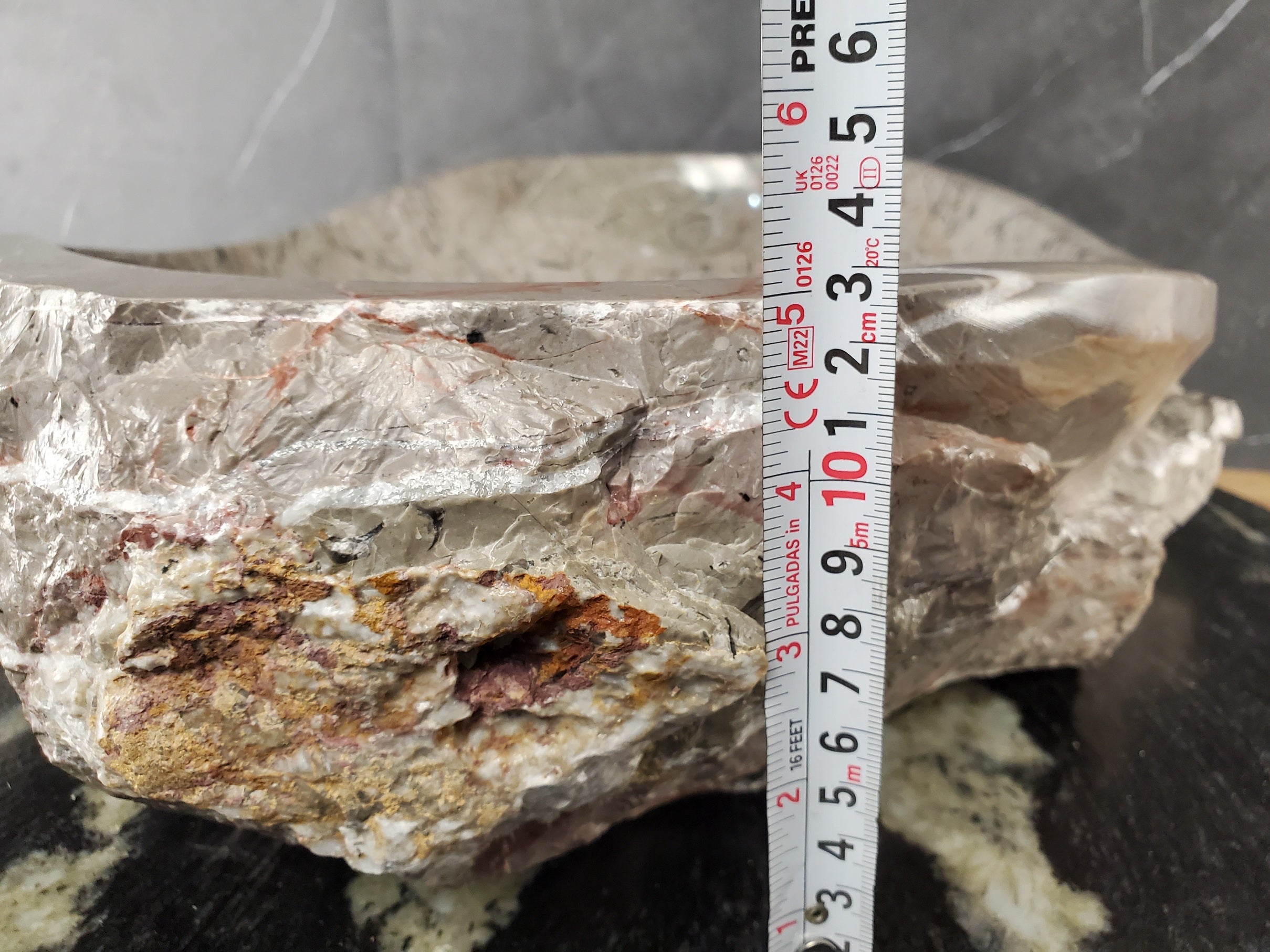 S28_20 Marble Stone Vessel Bathroom Sink - 20 x 15 inch